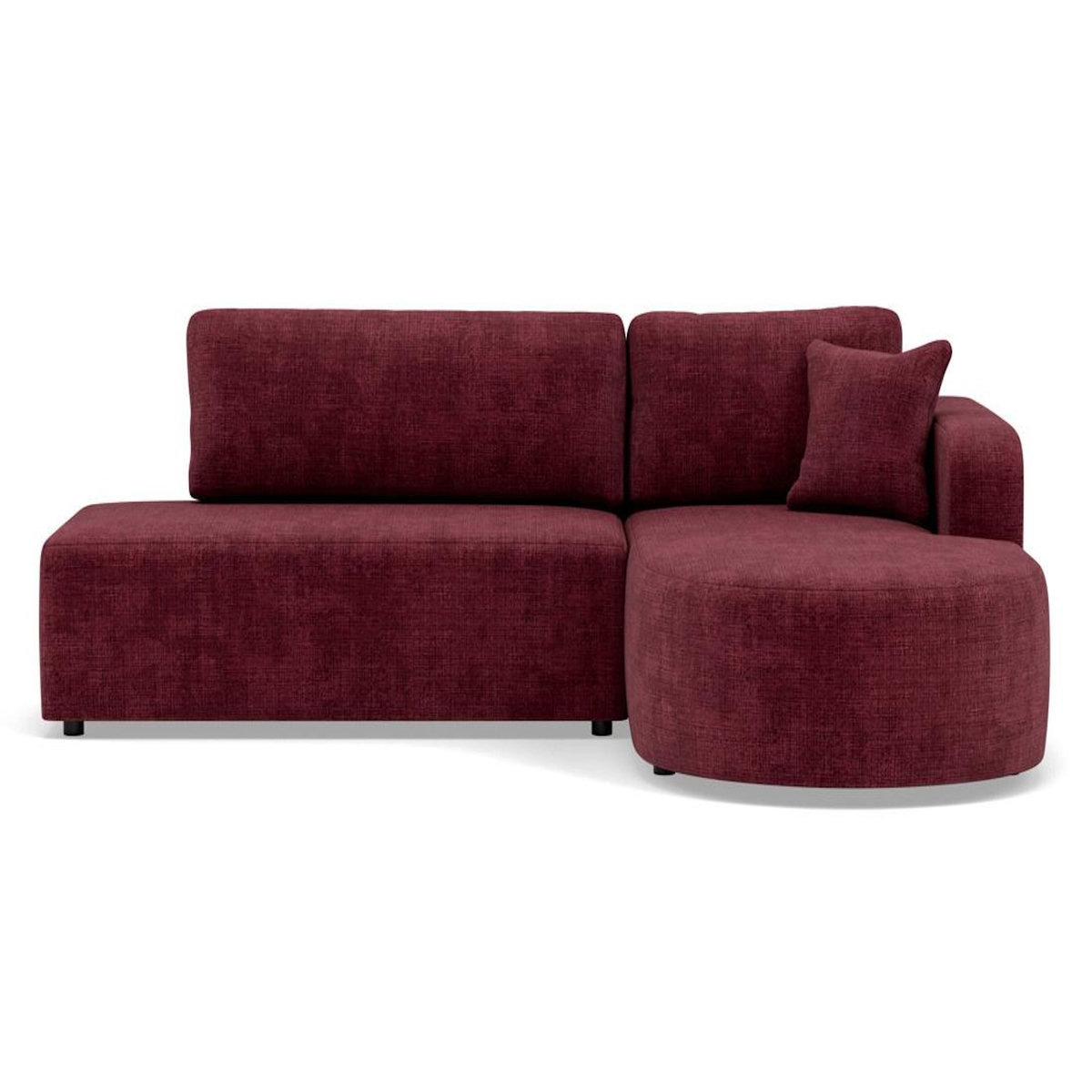 BEST MOBILIER Miro - canapé d'angle droit 4 places convertible avec coffre en velours texturé