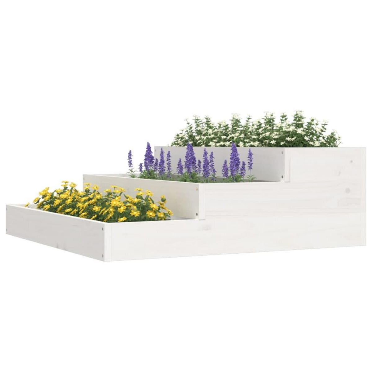 VIDAXL Jardiniere Blanc 78x78x27 cm Bois massif de pin