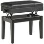 Voir la diapositive 4 : HOMCOM Banquette tabouret siège pour piano coffre intégré hauteur réglable bois hévéa assise revêtement synthétique noir