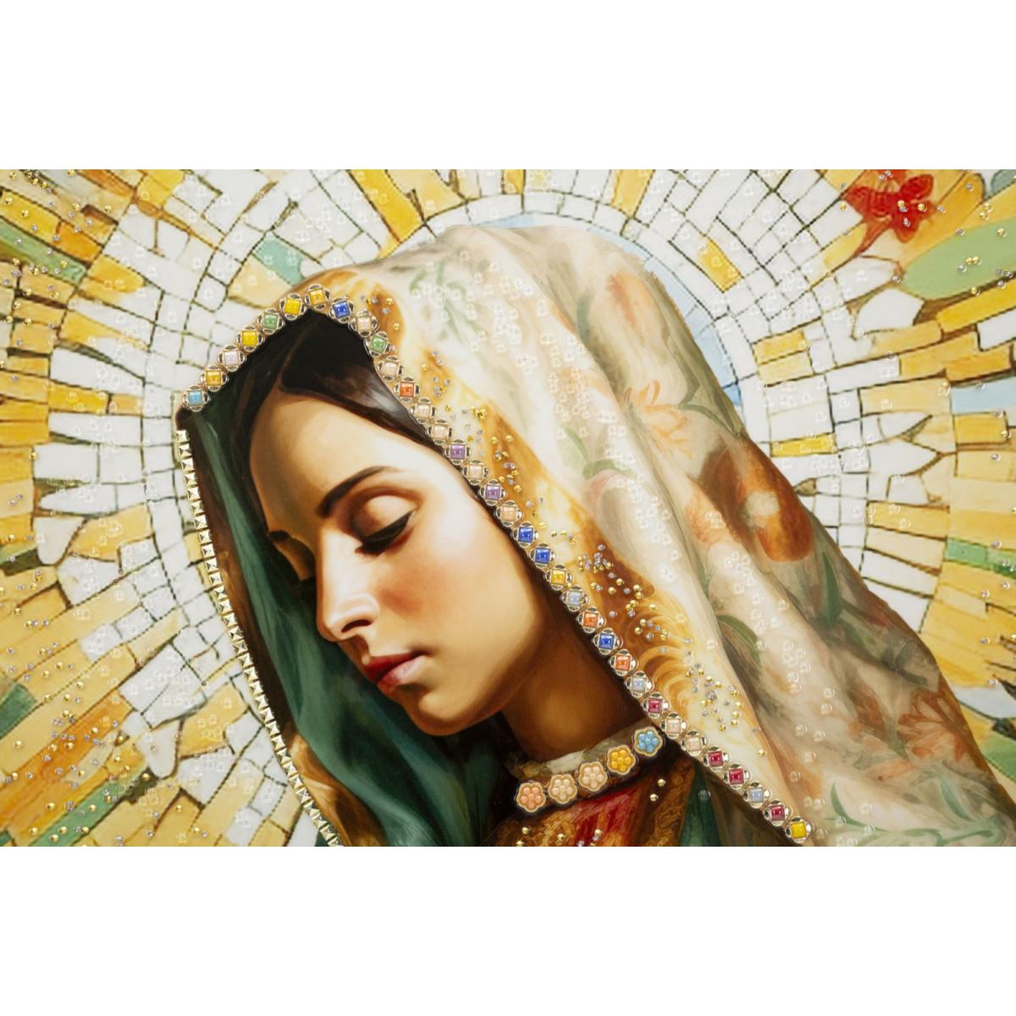 Voir la diapositive 2 : Paris Prix Tableau peinture  madonna  72x102cm multicolore