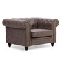 Voir la diapositive 2 : Paris Prix Fauteuil Design  Chesterfield  110cm Marron Vintage