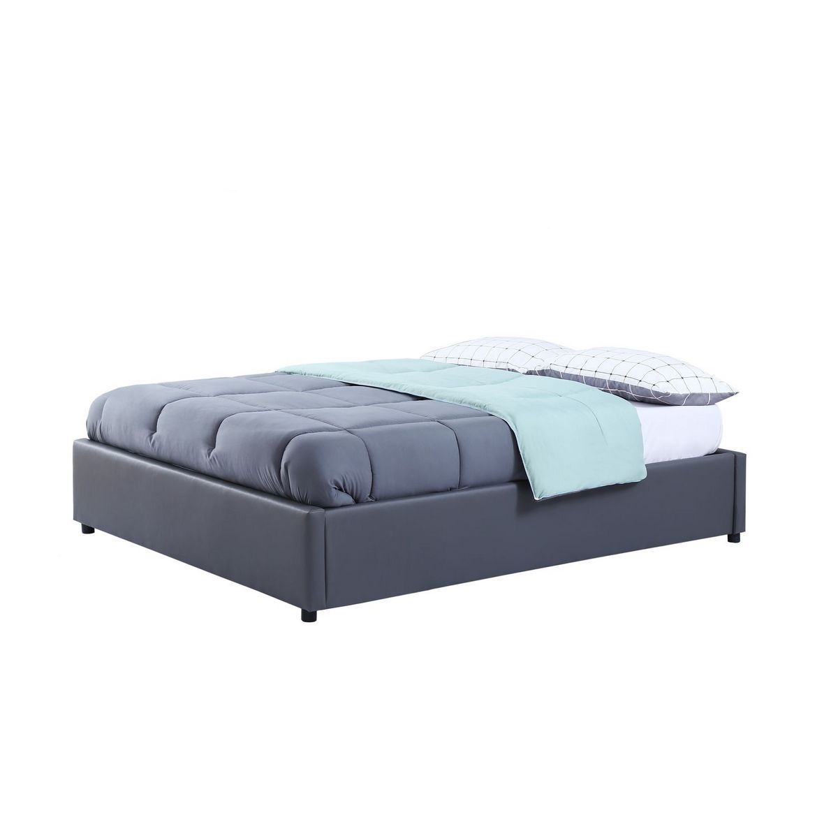 Lit coffre PU avec sommier relevable 140x190 cm OSCAR