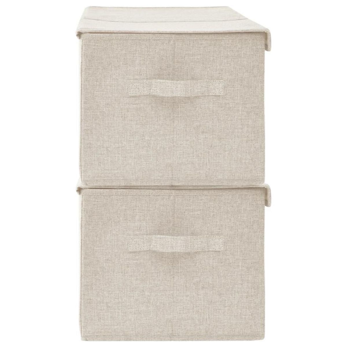 VIDAXL Boîtes de rangement 2 pcs Tissu 50x30x25 cm Creme