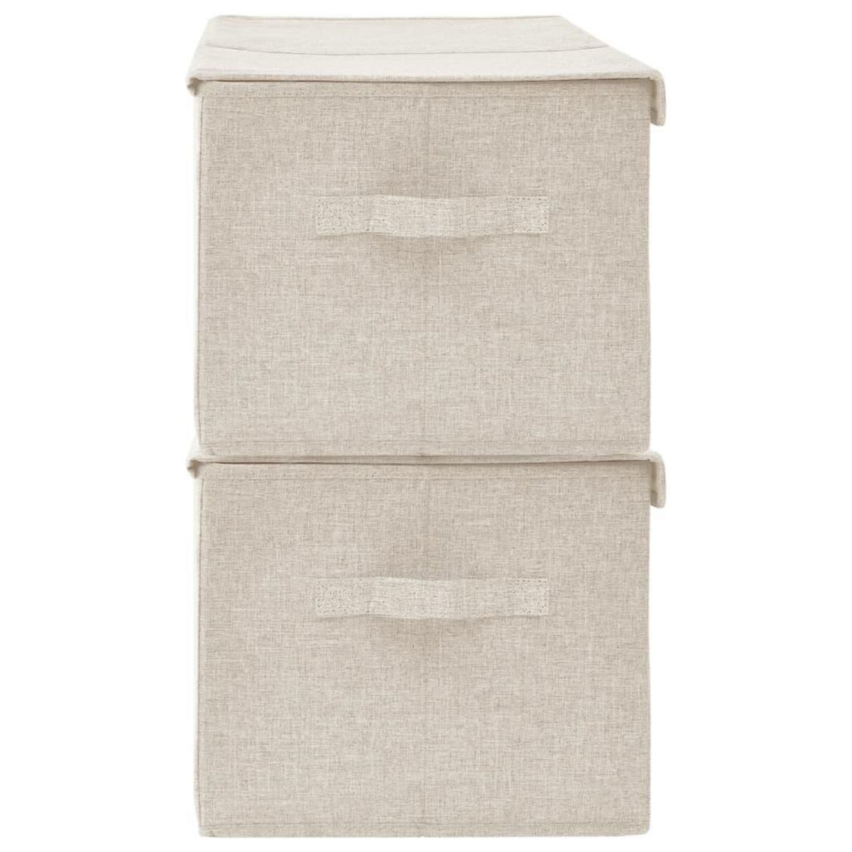 VIDAXL Boîtes de rangement 2 pcs Tissu 50x30x25 cm Creme