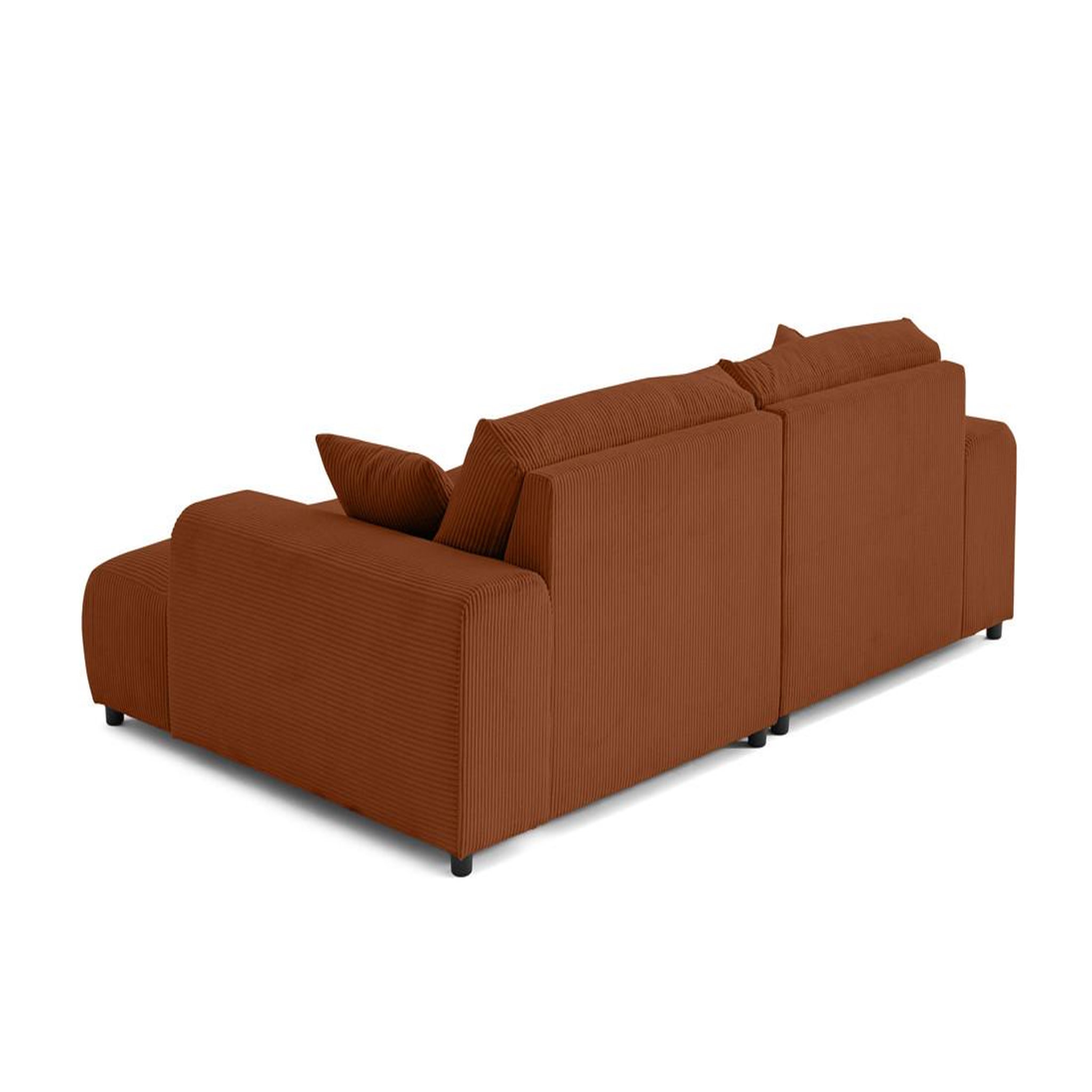 Voir la diapositive 5 : LISA DESIGN Garance - canapé droit 4 places double méridienne - assise profonde - en velours côtelé