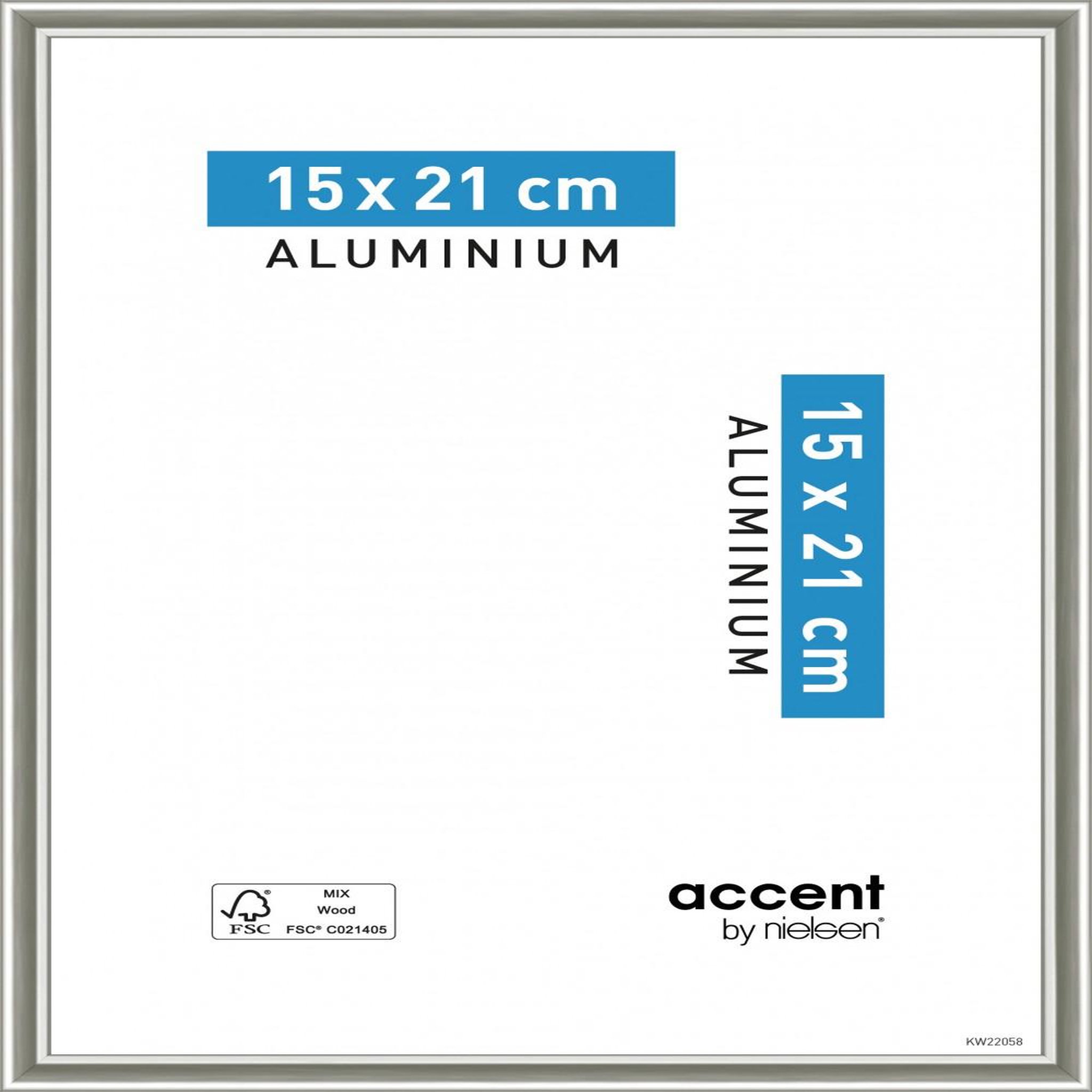 CENTRALE BRICO Cadre Accent, l.15 x H.20 cm, aluminium argent