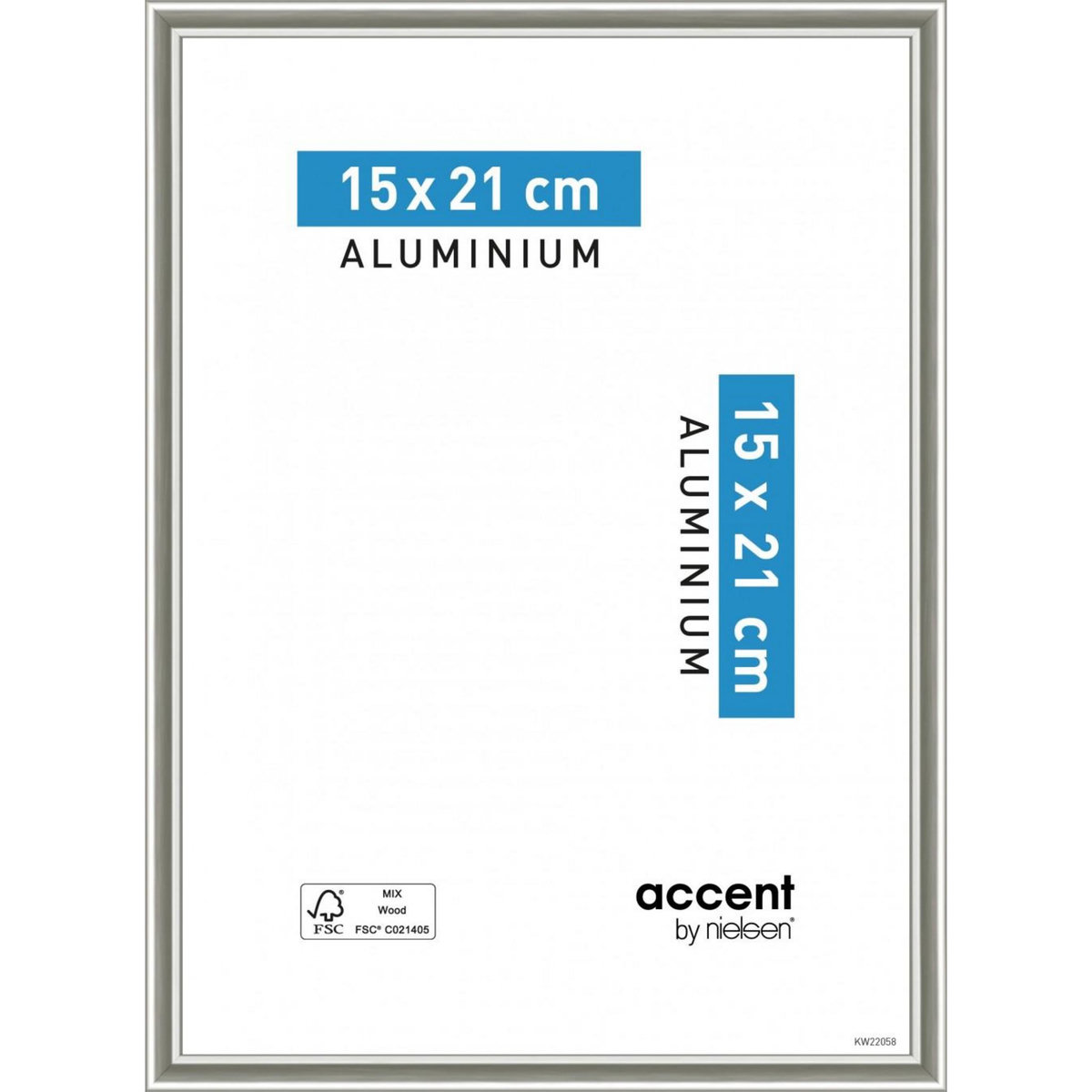 CENTRALE BRICO Cadre Accent, l.15 x H.20 cm, aluminium argent