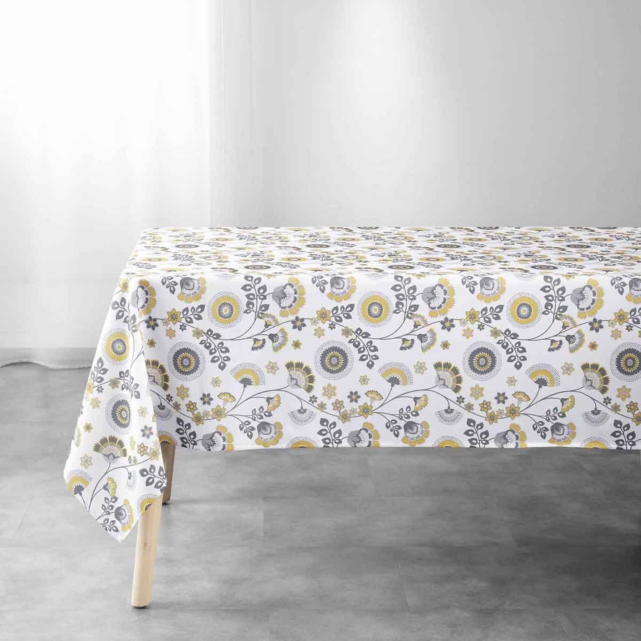 Douceur d'Intérieur Nappe imprimée  garance  145x240cm jaune