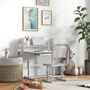 Voir la diapositive 2 : HOMCOM Bureau enfant avec chaise - ensemble bureau et chaise réglable - support lecture, tablette, étagère - gris blanc