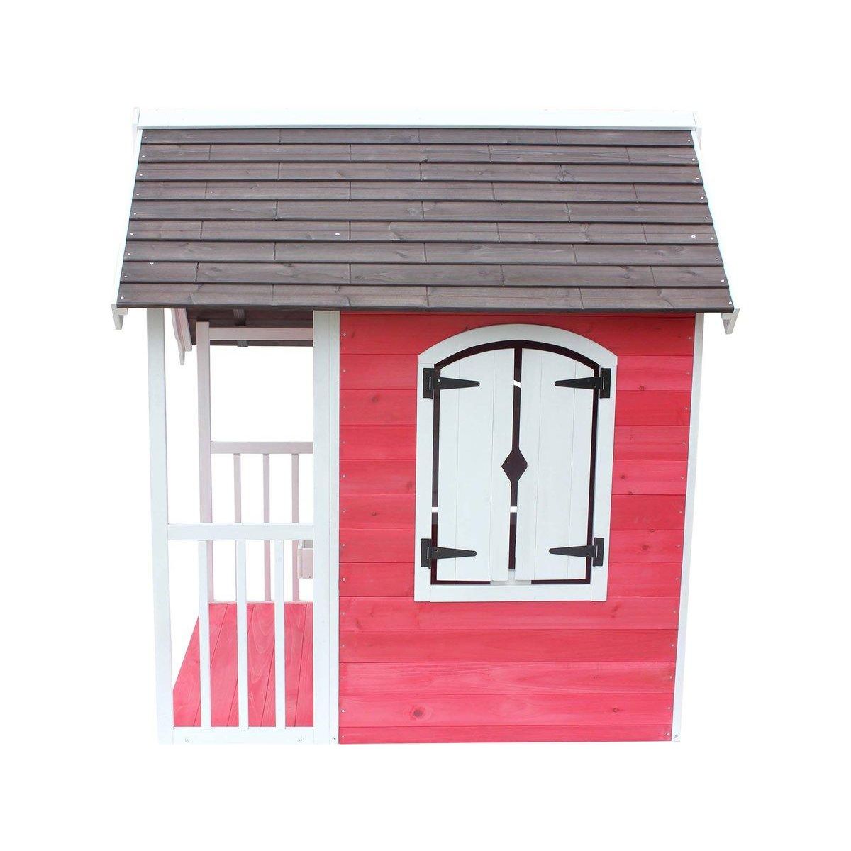 Habitat et Jardin Maisonnette  Ben  - 122.5 x 130 x 140 cm - Rouge/Blanc