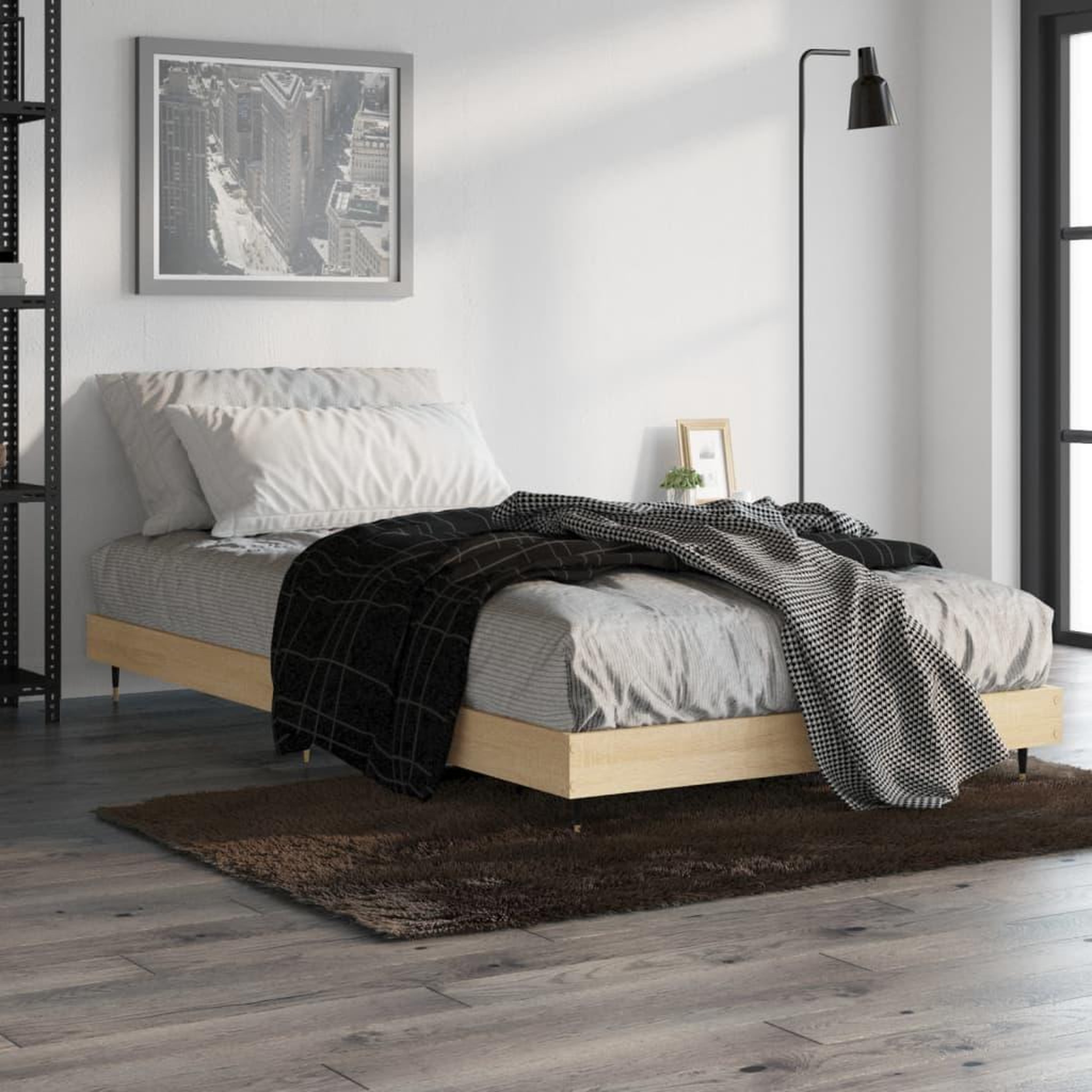 VIDAXL Cadre de lit sans matelas chene sonoma 100x200 cm
