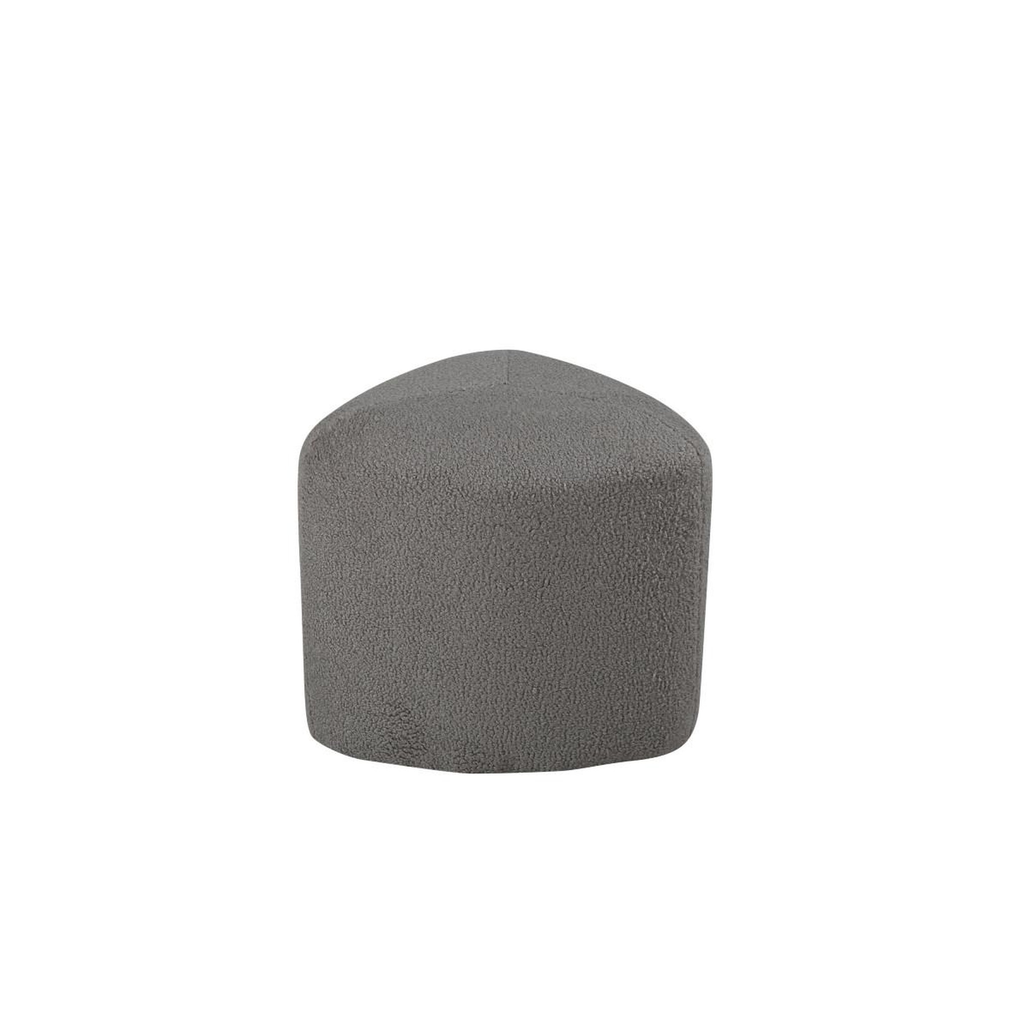 Voir la diapositive 2 : Paris Prix Pouf tissu bouclette  peg  46cm gris