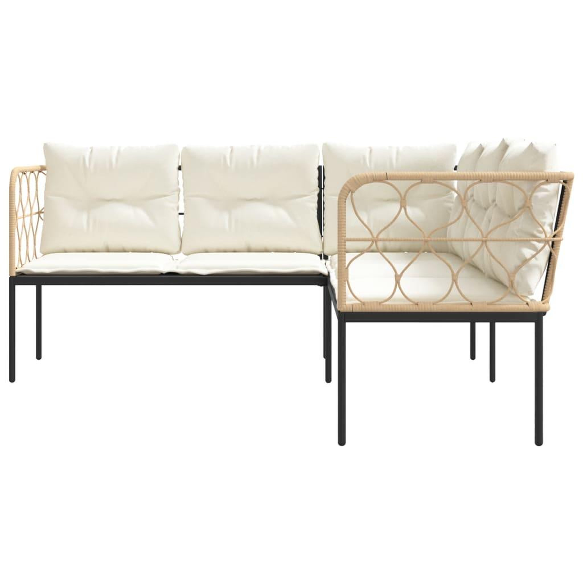 Voir la diapositive 4 : VIDAXL Canape de jardin avec coussins forme de L noir acier textilene