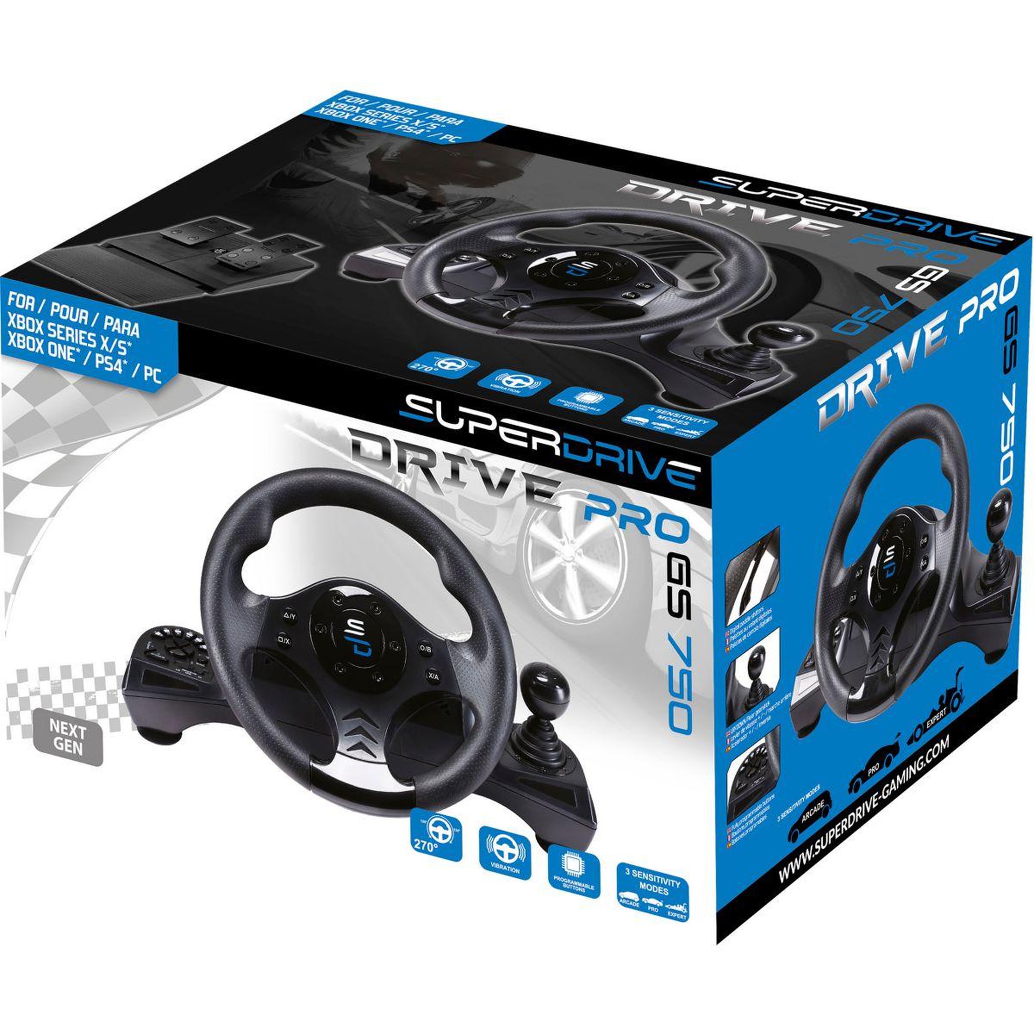 Voir la diapositive 4 : Subsonic Volant + Levier de vitesses + Pédalier GS 750 RACING WHEEL