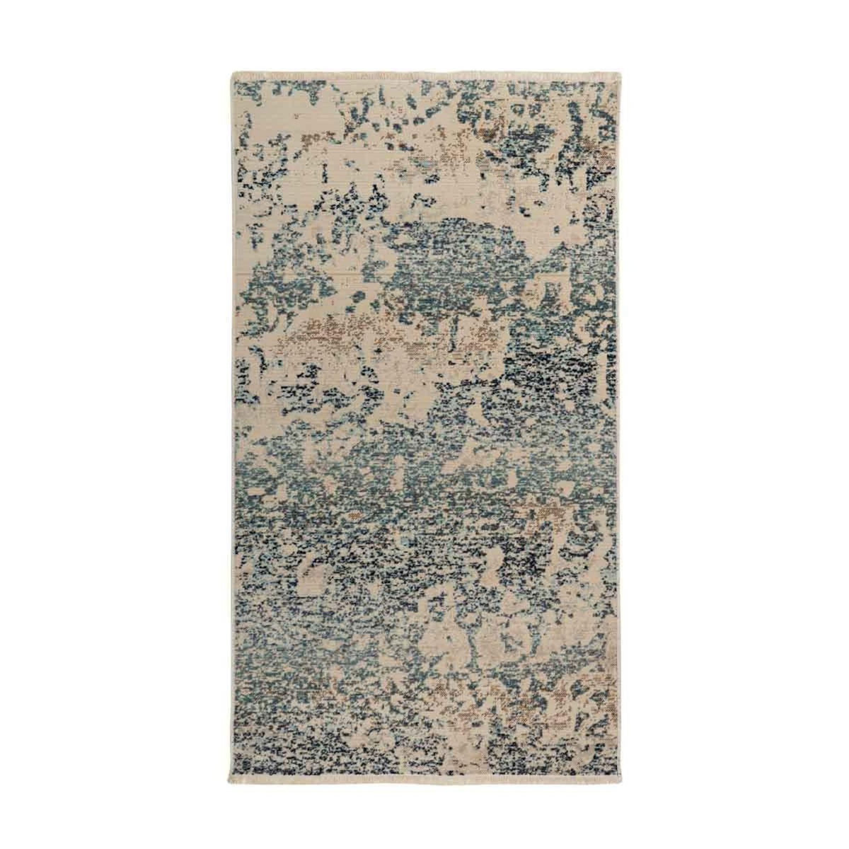 Paris Prix Tapis Tissé Abstrait à Poils Plats  Charu II  Bleu