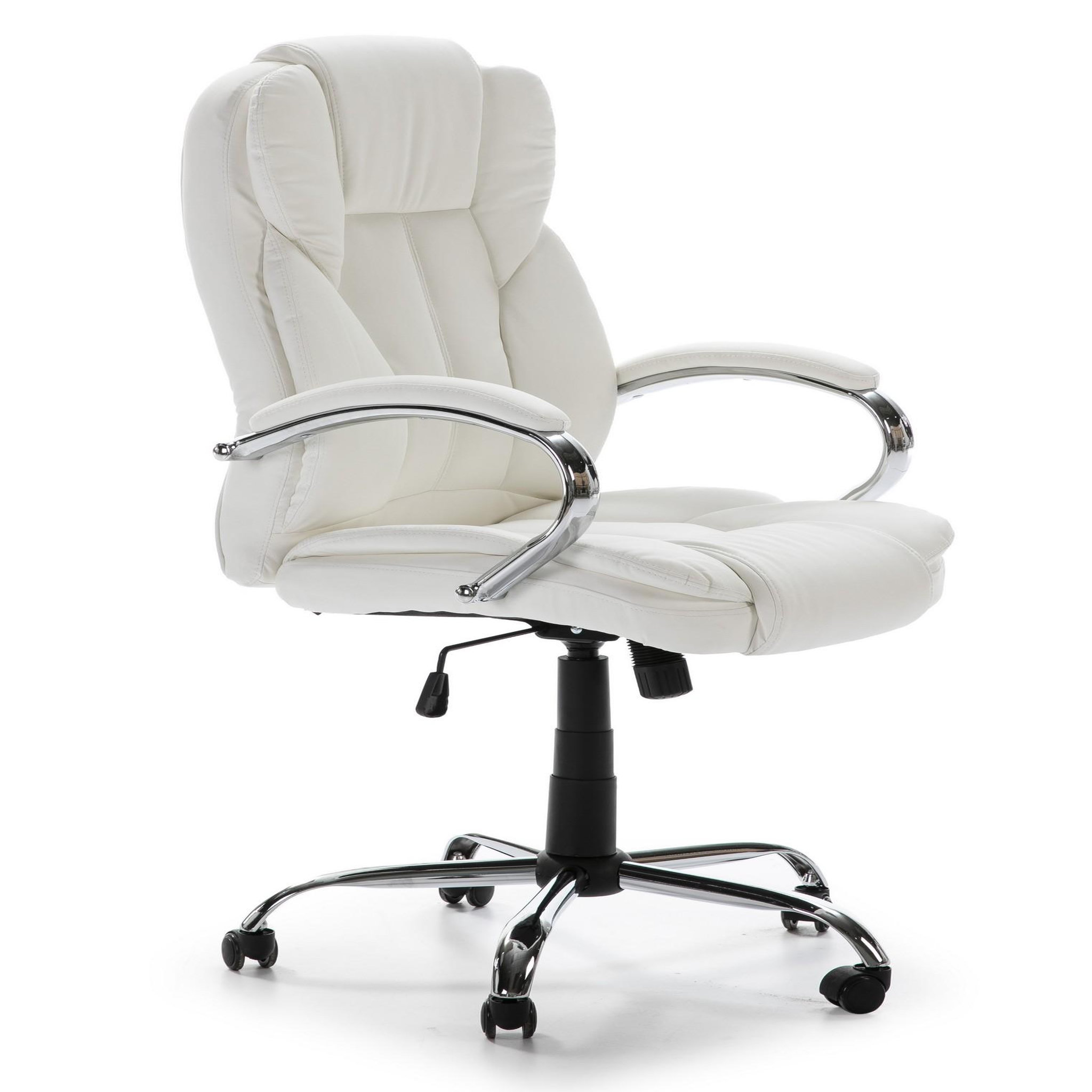 VS VENTA-STOCK Fauteuil de Bureau à Hauteur réglable et inclinable Nixon Similicuir Blanc