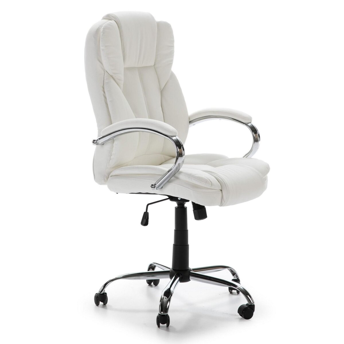 VS VENTA-STOCK Fauteuil de Bureau à Hauteur réglable et inclinable Nixon Similicuir Blanc