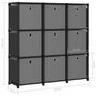Voir la diapositive 6 : VIDAXL Etagere a 9 cubes avec boîtes Noir 103x30x107,5 cm Tissu