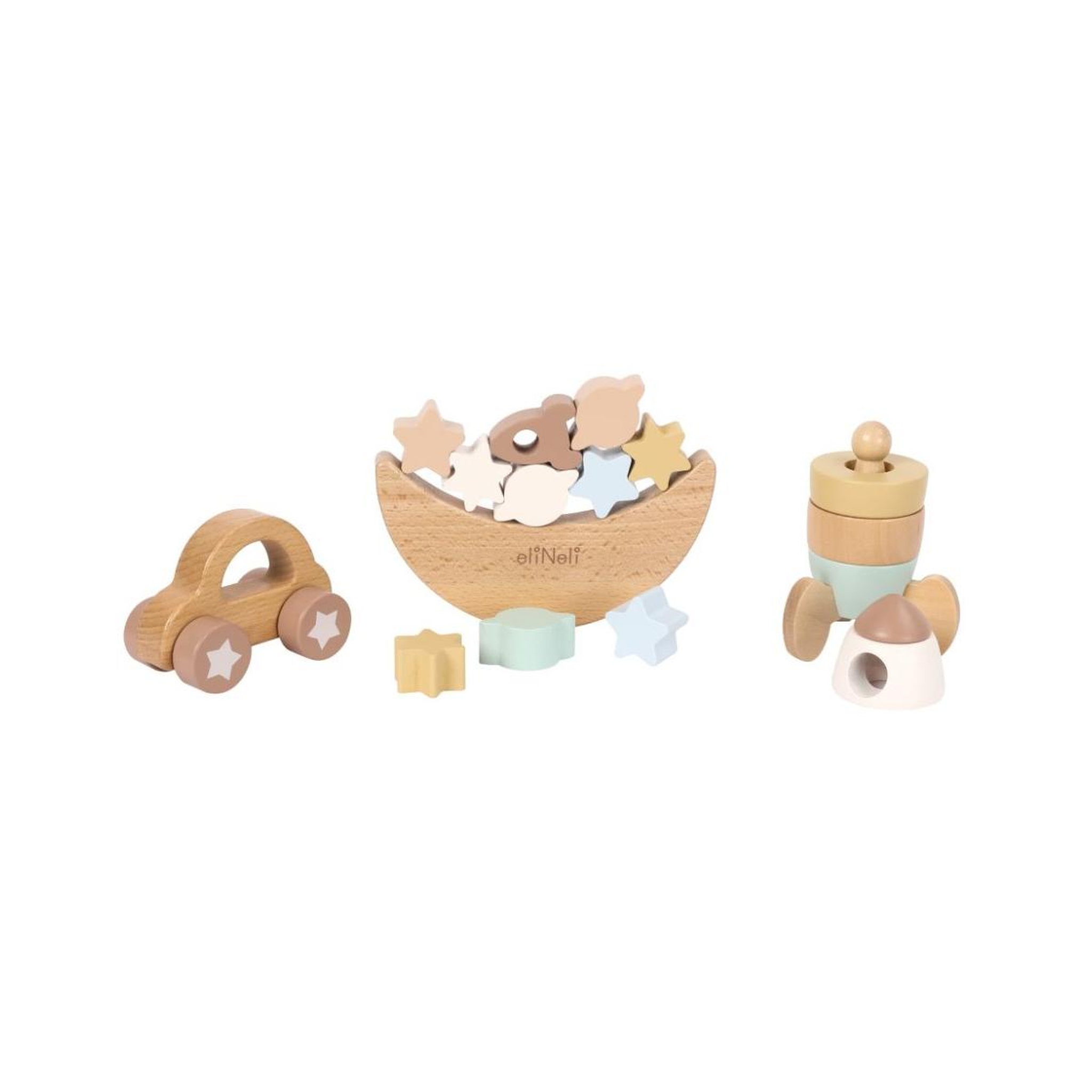 ELINELI Coffret 3 en 1 de jeux d'équilibre en bois