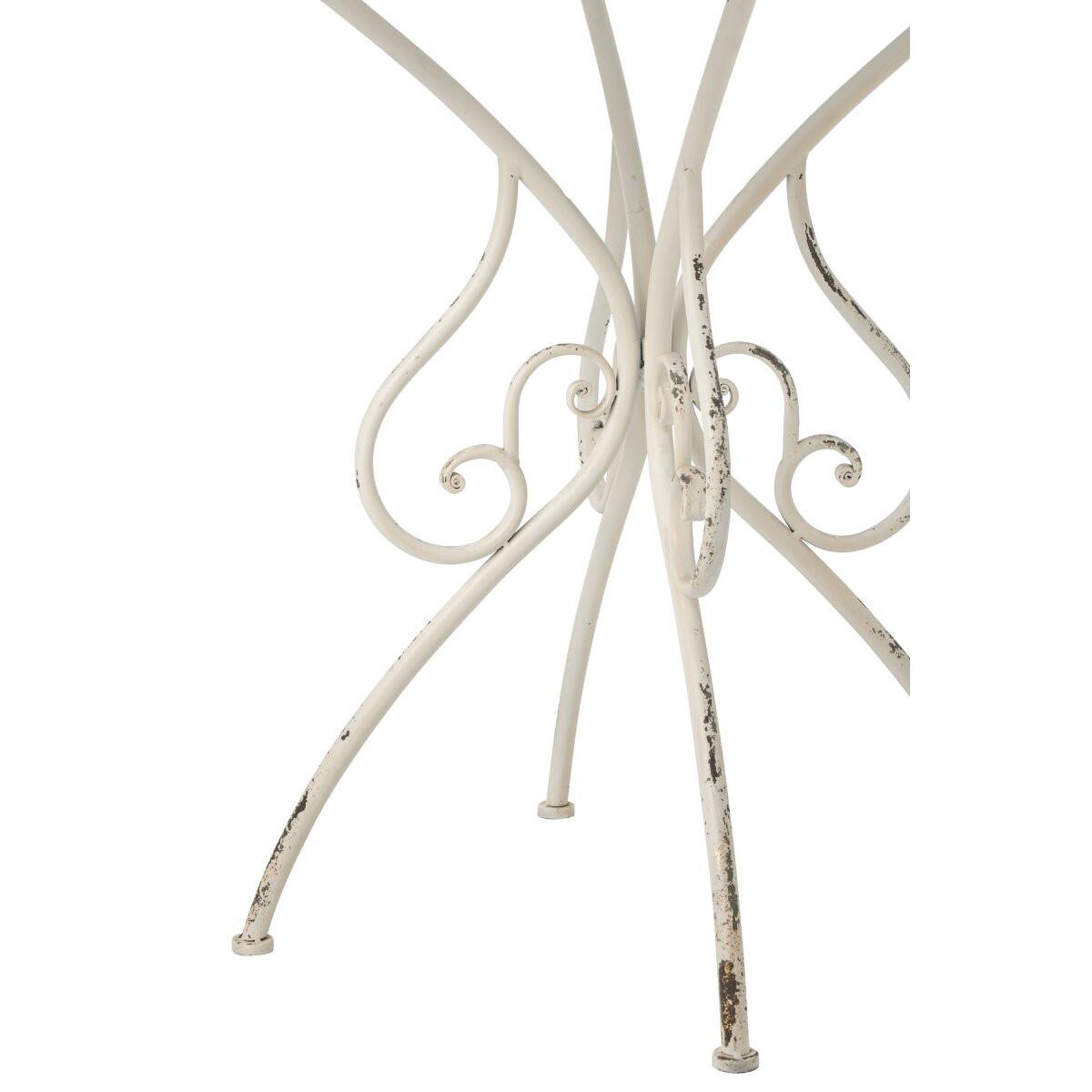 Voir la diapositive 3 : J-LINE Table de Jardin en Métal  Fabien  76cm Blanc Cassé