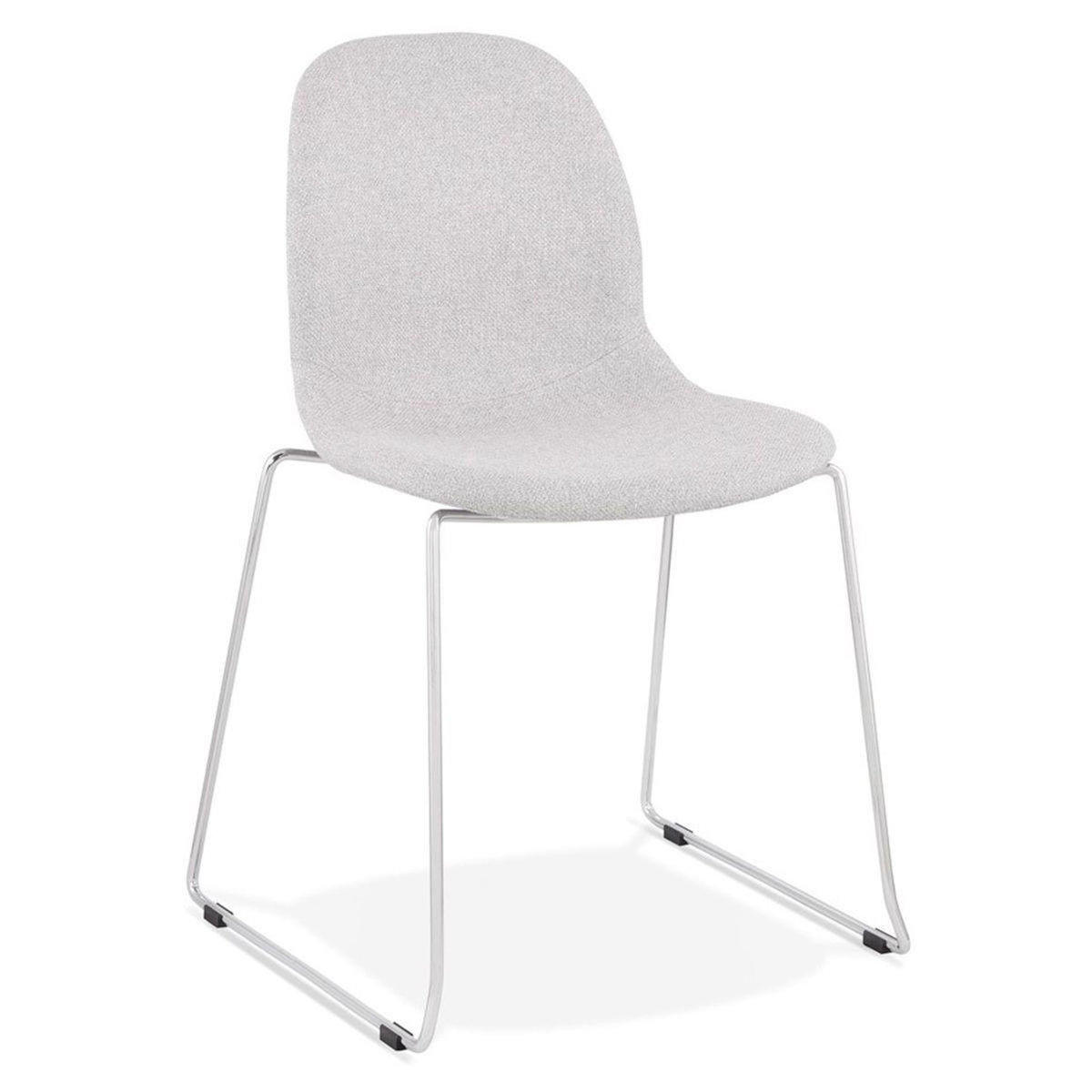 Paris Prix Chaise Design en Tissu  Sluna  85cm Gris & Chromé