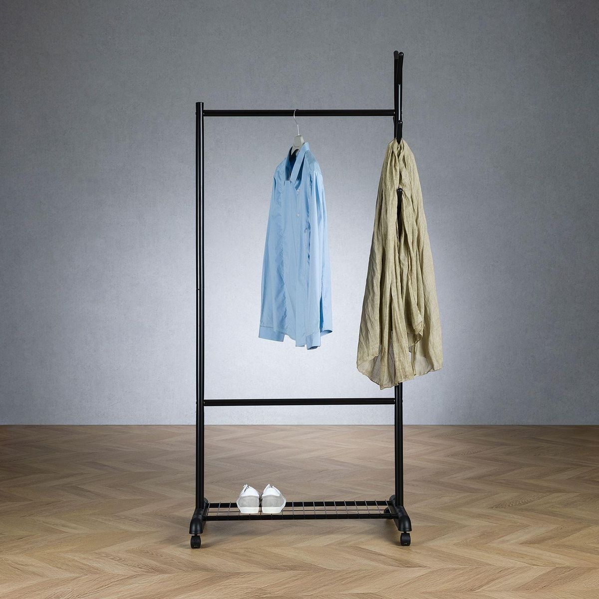 IDIMEX Penderie mobile AURIGO avec portemanteau, en métal