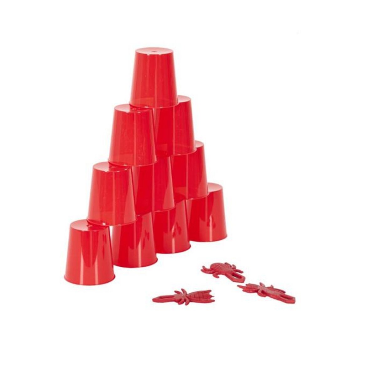 Paris Prix Mini-Jeu 10 Verres  Chamboule-Tout  4cm Rouge