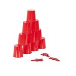 Paris Prix Mini-Jeu 10 Verres  Chamboule-Tout  4cm Rouge