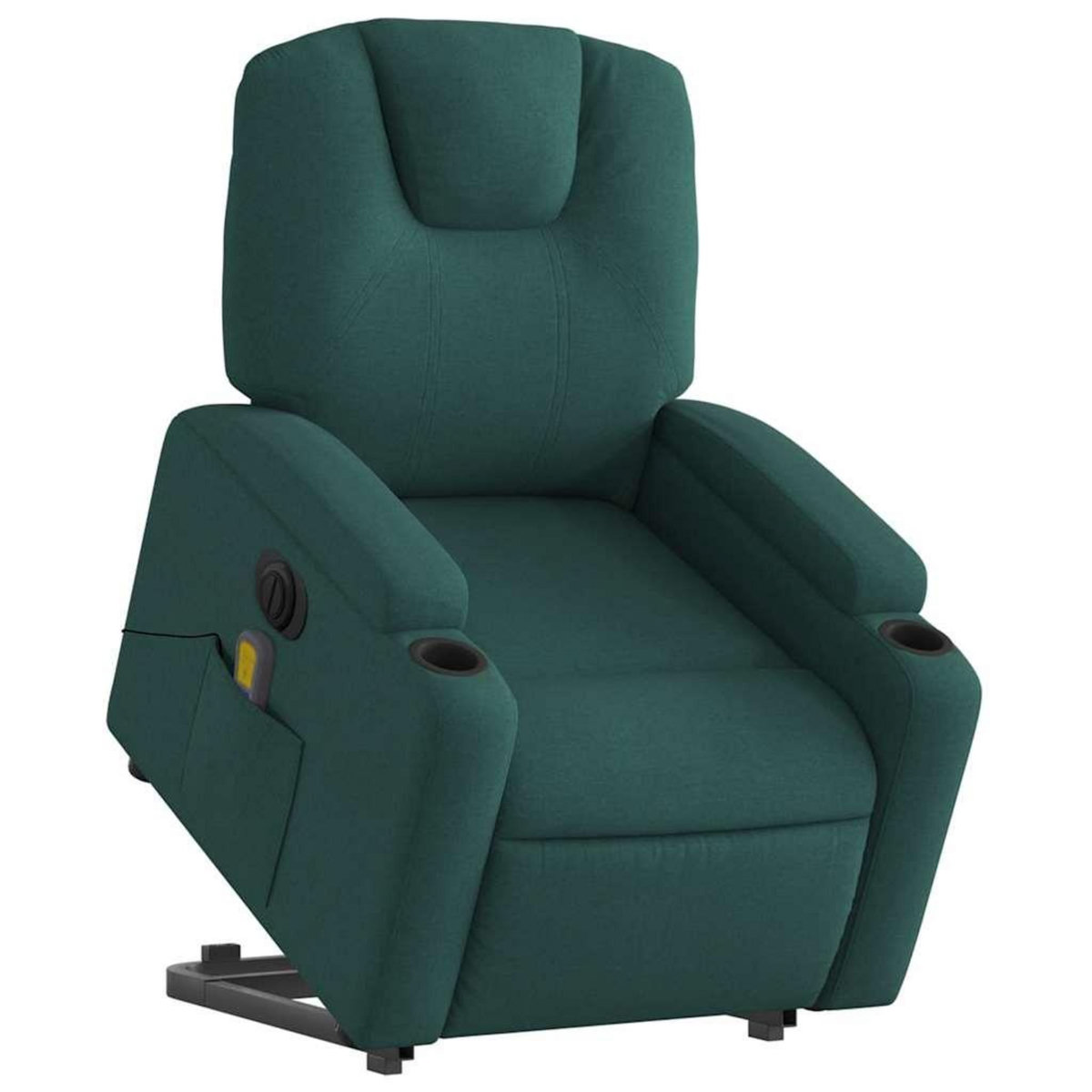 VIDAXL Fauteuil inclinable de massage electrique Vert fonce Tissu