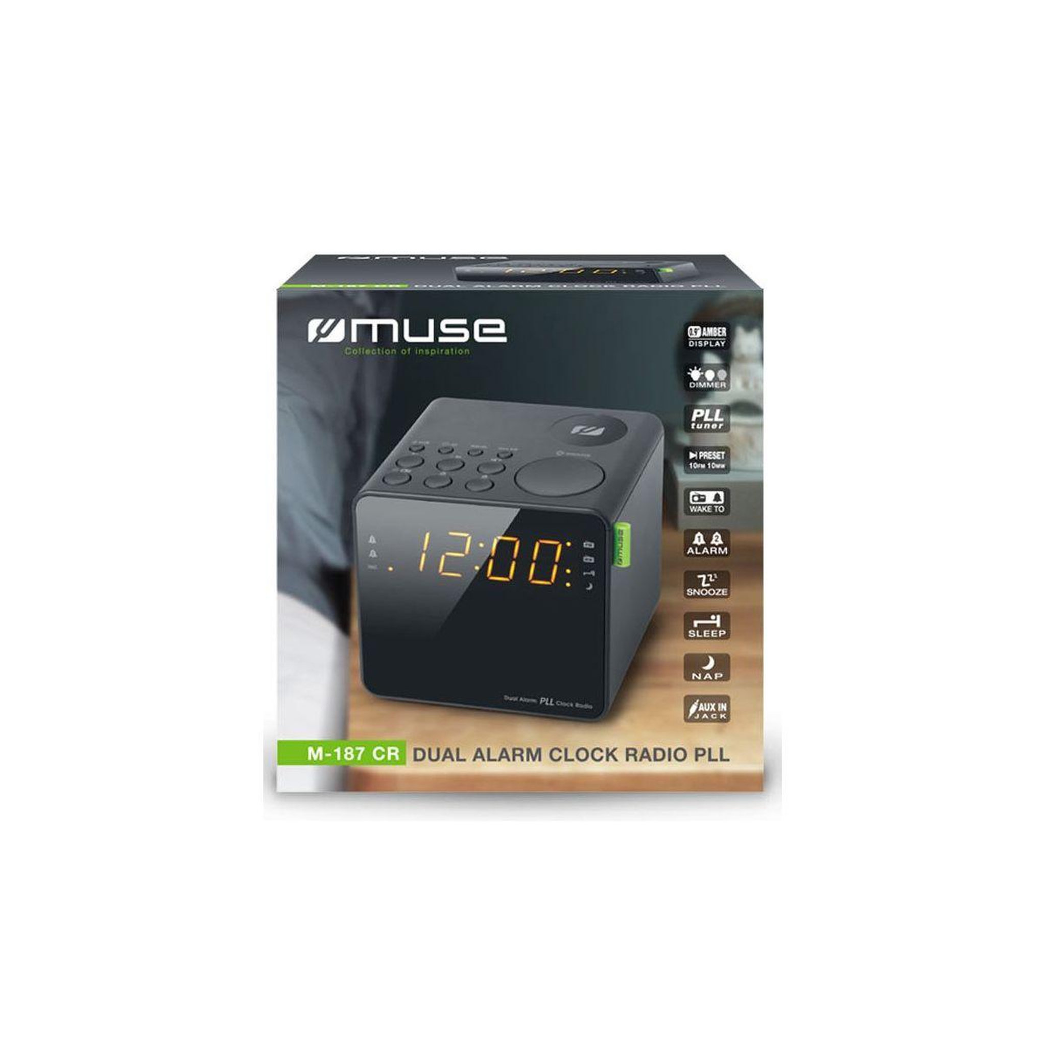 Voir la diapositive 3 : Muse Radio réveil m-187 cr noir