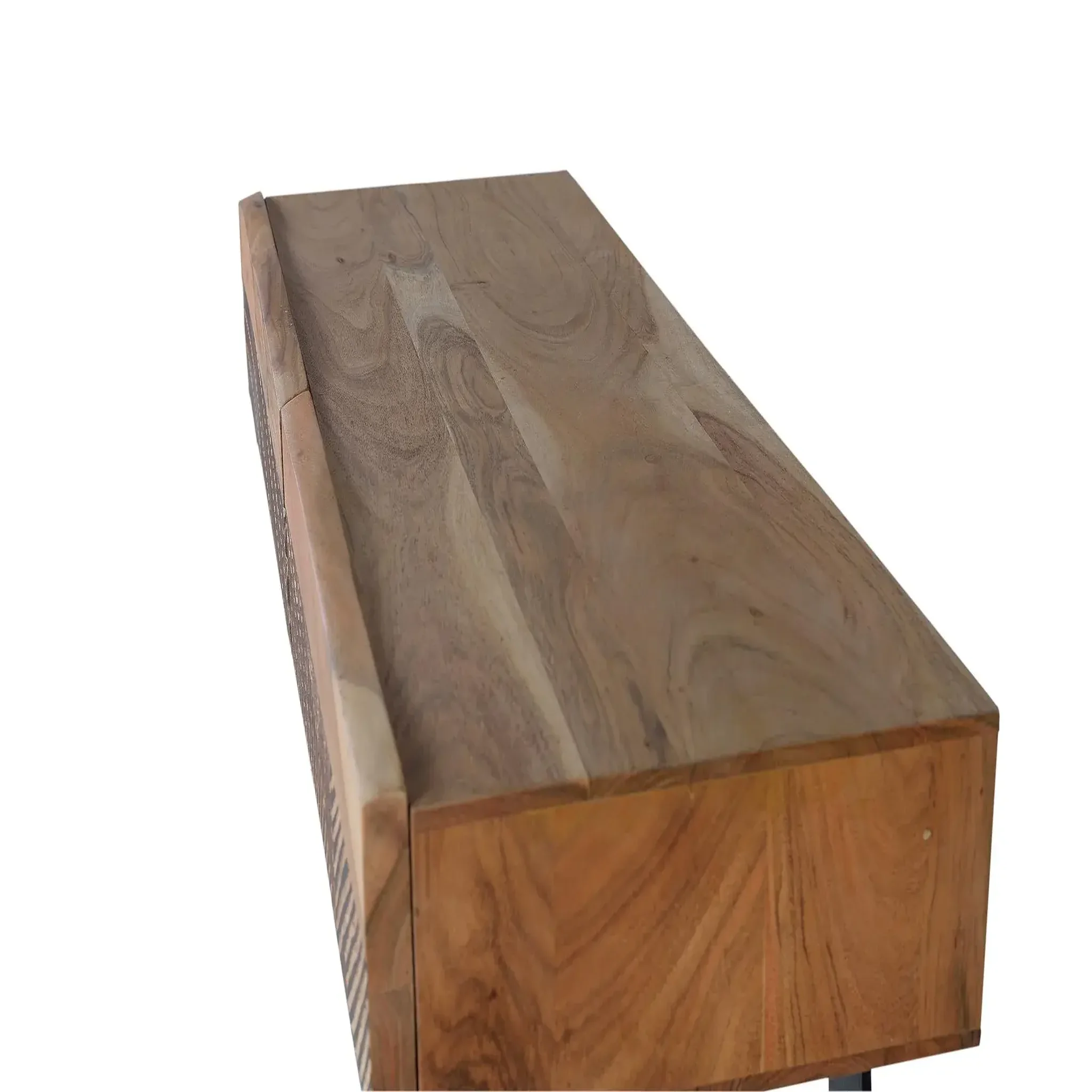 Voir la diapositive 3 : GINER Y COLOMER SL Console en bois d'acacia 110 cm style rustique moderne