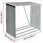 Voir la diapositive 6 : VIDAXL Abri de stockage de bois Acier galvanise 163x83x154 cm Gris