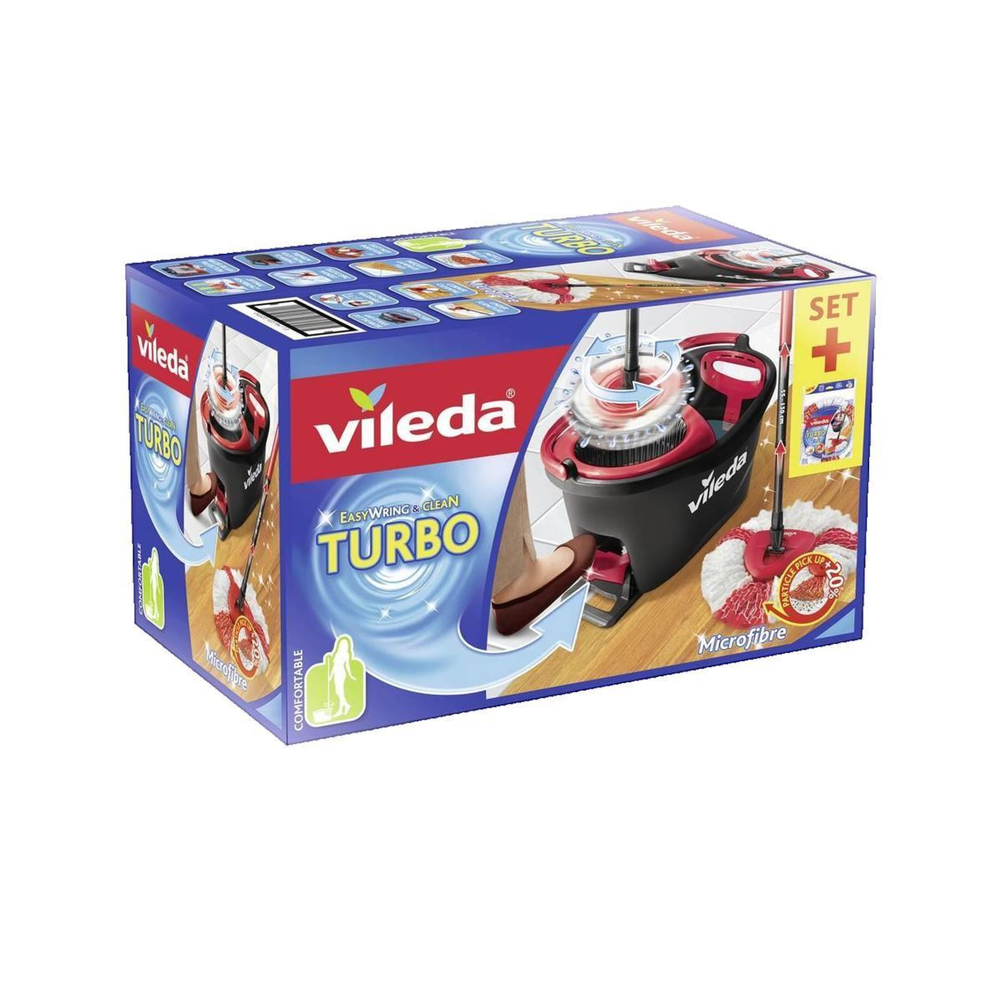 vileda Aspirateur balai Vileda turbo box 2in1 caractéristique principale