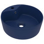 Voir la diapositive 2 : VIDAXL Lavabo de luxe avec trop-plein Bleu fonce mat 36x13cm Ceramique