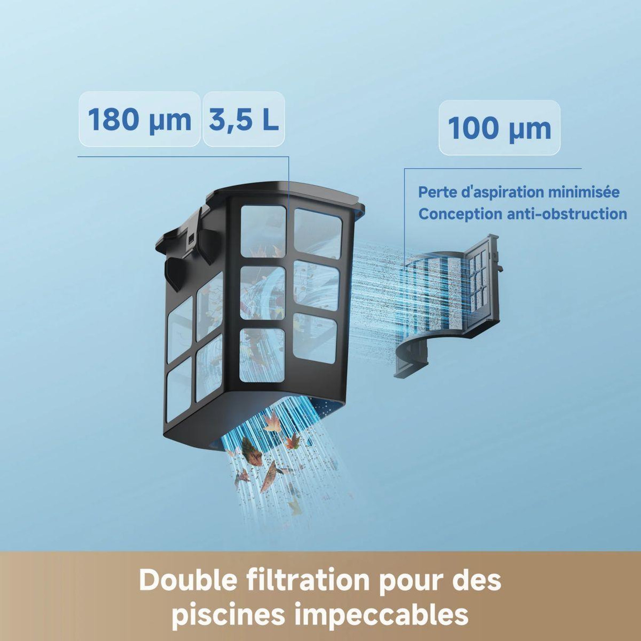 Voir la diapositive 5 : MOVA Robot piscine diver a10 sans fil - fond, parois, ligne d'eau - navigation avec assistance ia