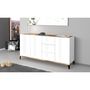 Voir la diapositive 5 : Buffet moderne 3 portes 3 tiroirs L160cm BARI