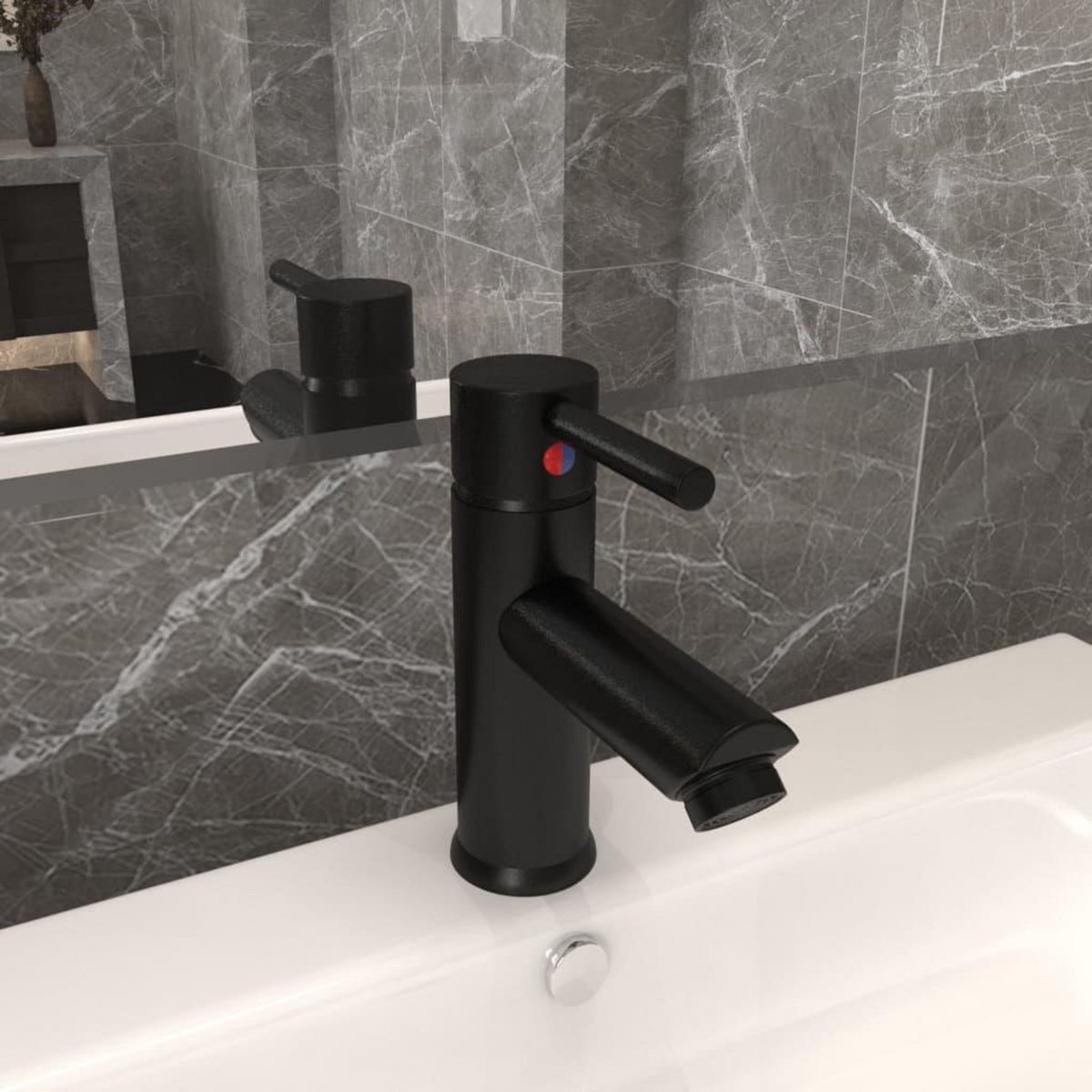 VIDAXL Robinet de lavabo de salle de bain Noir 130x176 mm