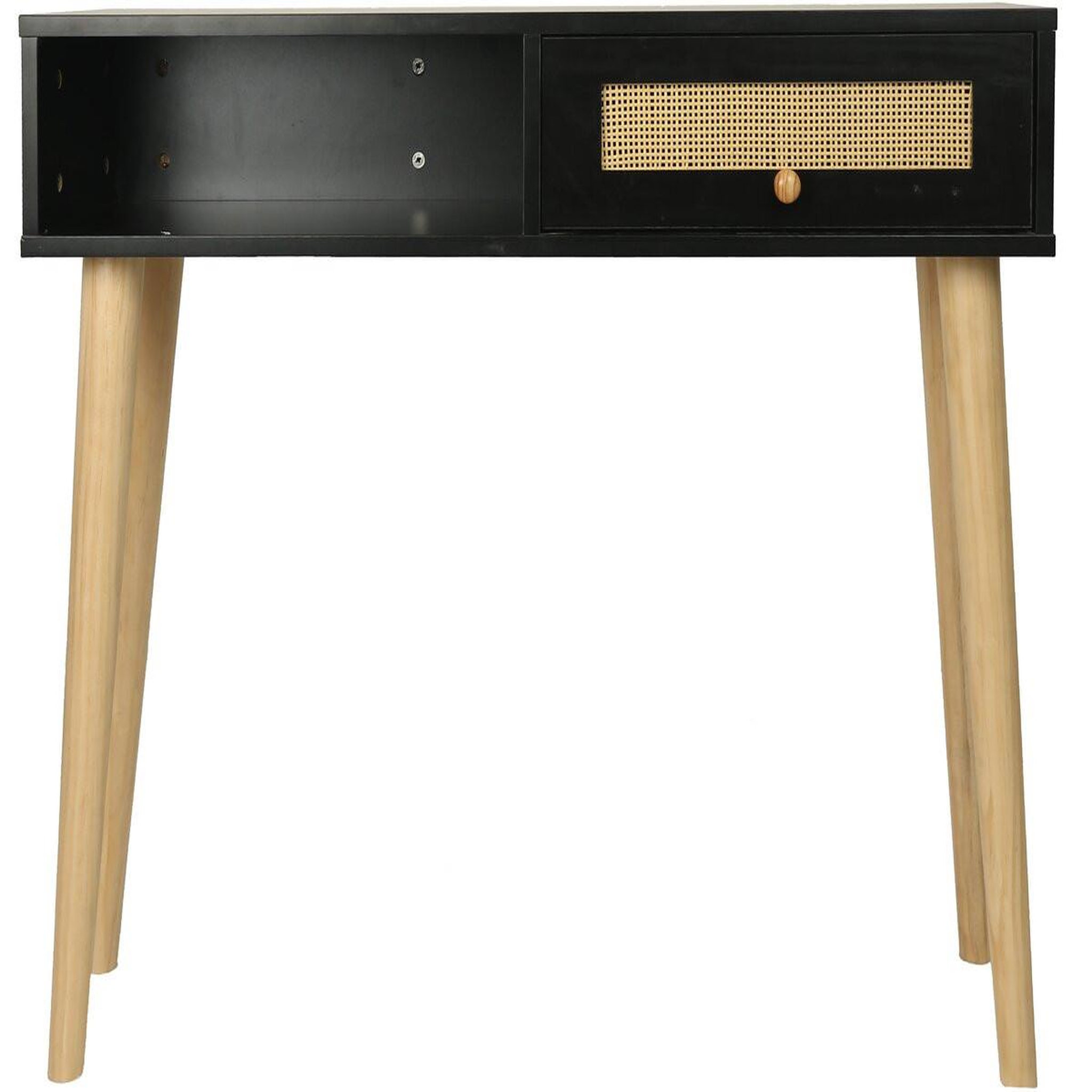 Habitat et Jardin Console cannage  marine  - 100 x 29 x 81 cm - noir