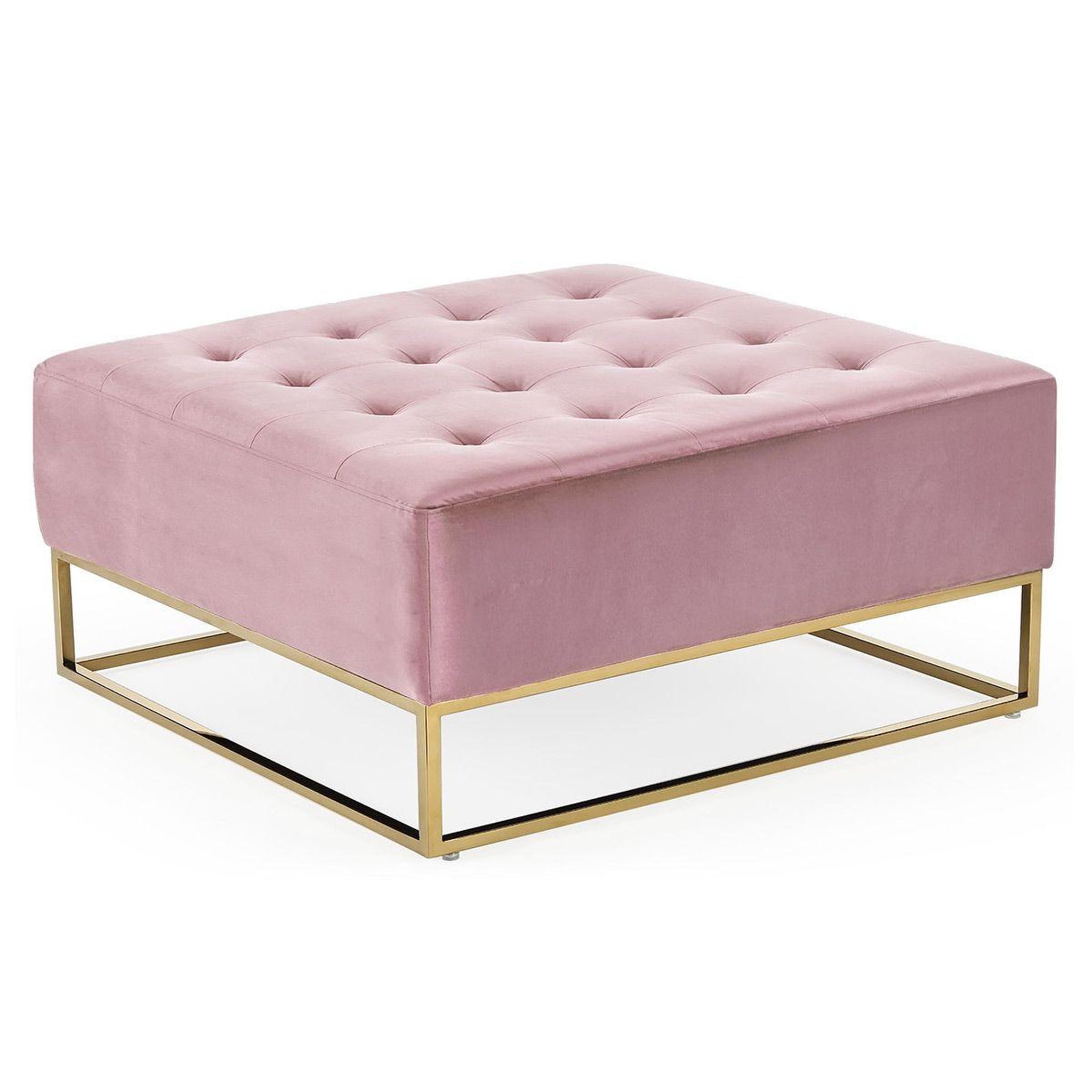 Voir la diapositive 1 : Paris Prix Pouf carré en velours  lakota  90cm rose