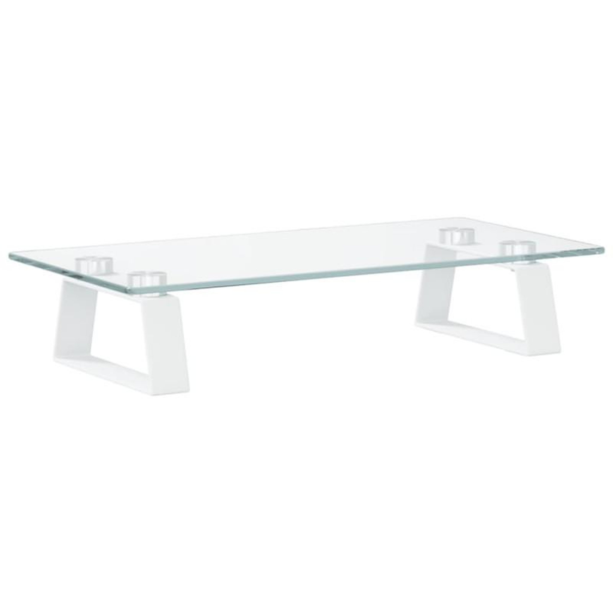 Voir la diapositive 6 : VIDAXL Support de moniteur blanc 40x20x8 cm verre trempé et métal