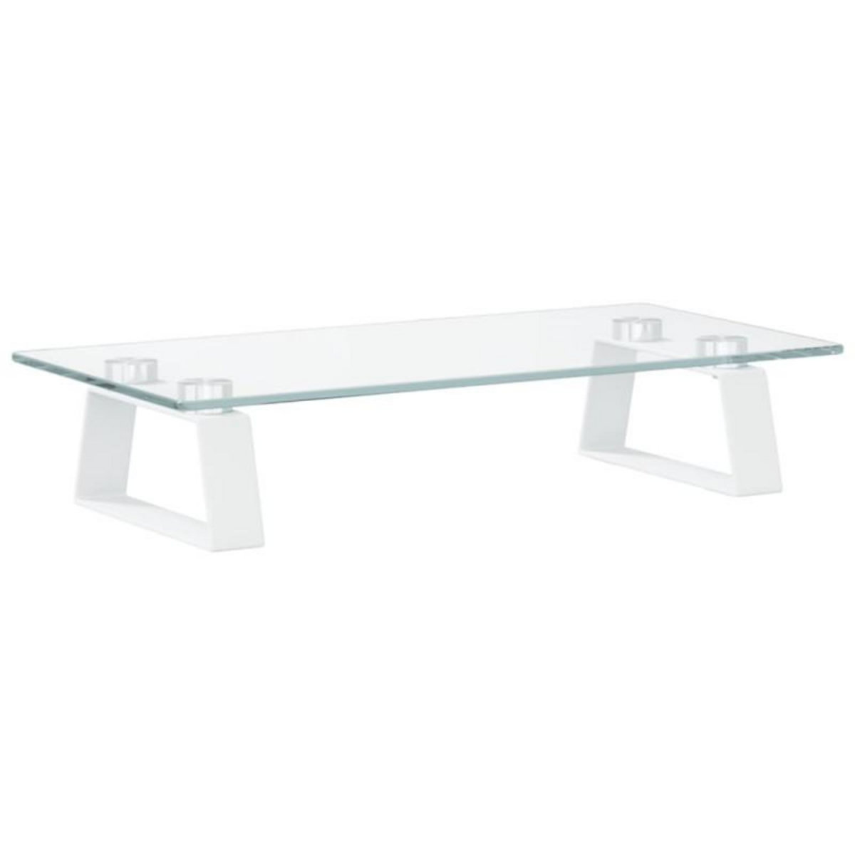 VIDAXL Support de moniteur blanc 40x20x8 cm verre trempé et métal