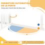 Voir la diapositive 6 : PAWHUT Barrière de sécurité chien H.104 cm - porte double verrouillage - sans perçage - acier blanc
