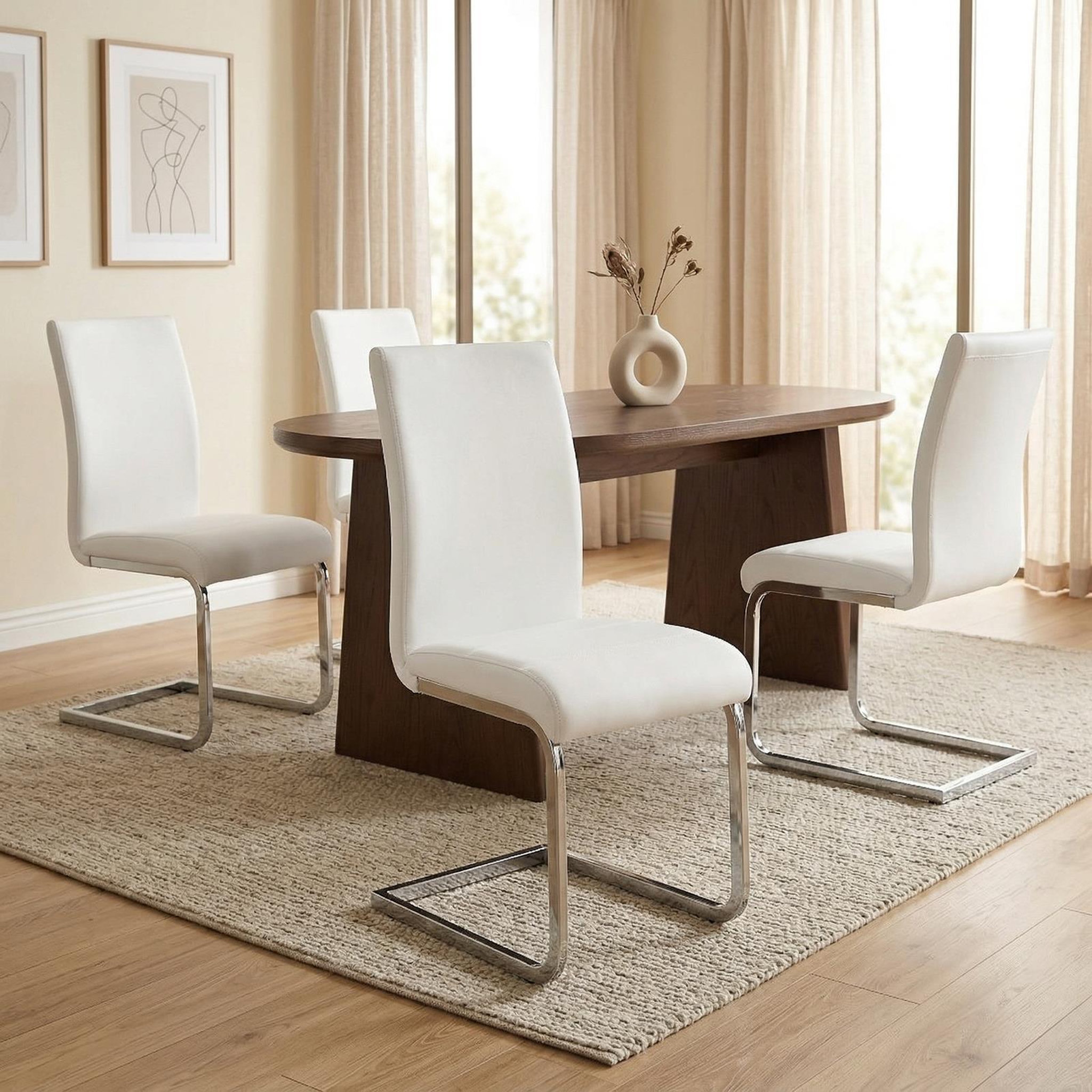 Voir la diapositive 2 : IDIMEX Lot de 4 chaises LETICIA, en synthétique