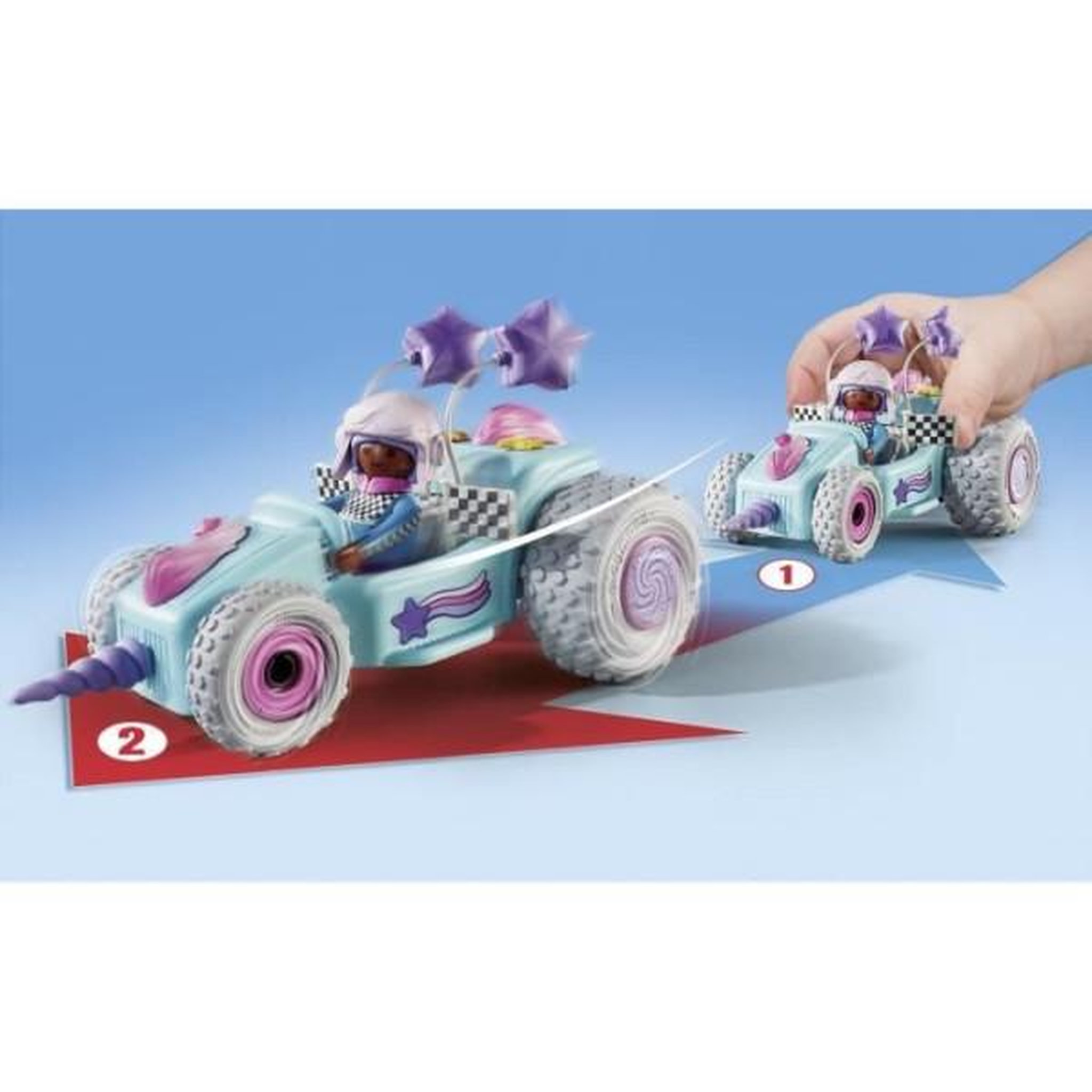Voir la diapositive 3 : PLAYMOBIL PLAYMOBIL 71635 Jeune fille licorne et kart, Funstars, 46 pieces, des 4 ans