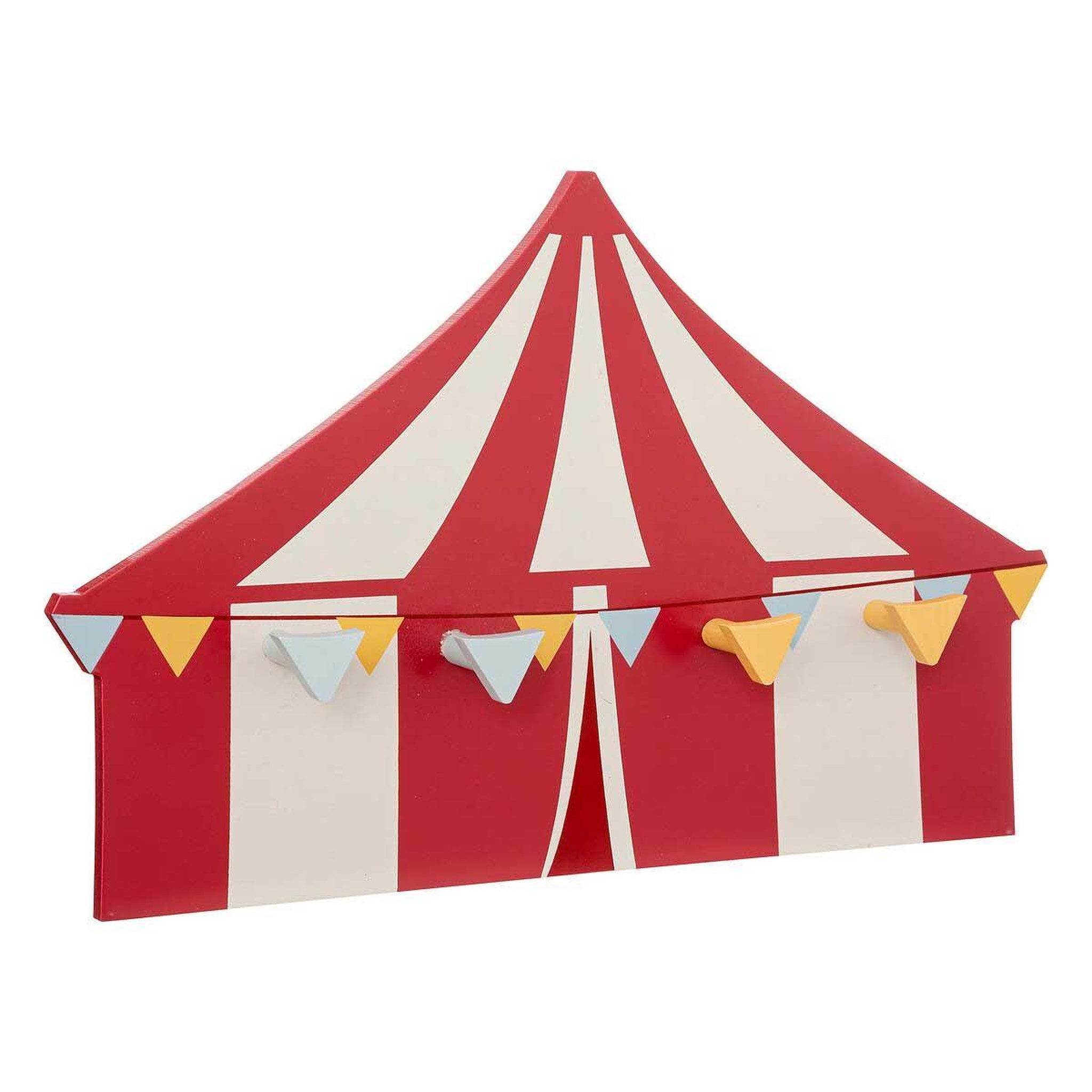 Voir la diapositive 1 : Atmosphera Kids Patère murale 4 crochets  circus  37cm rouge