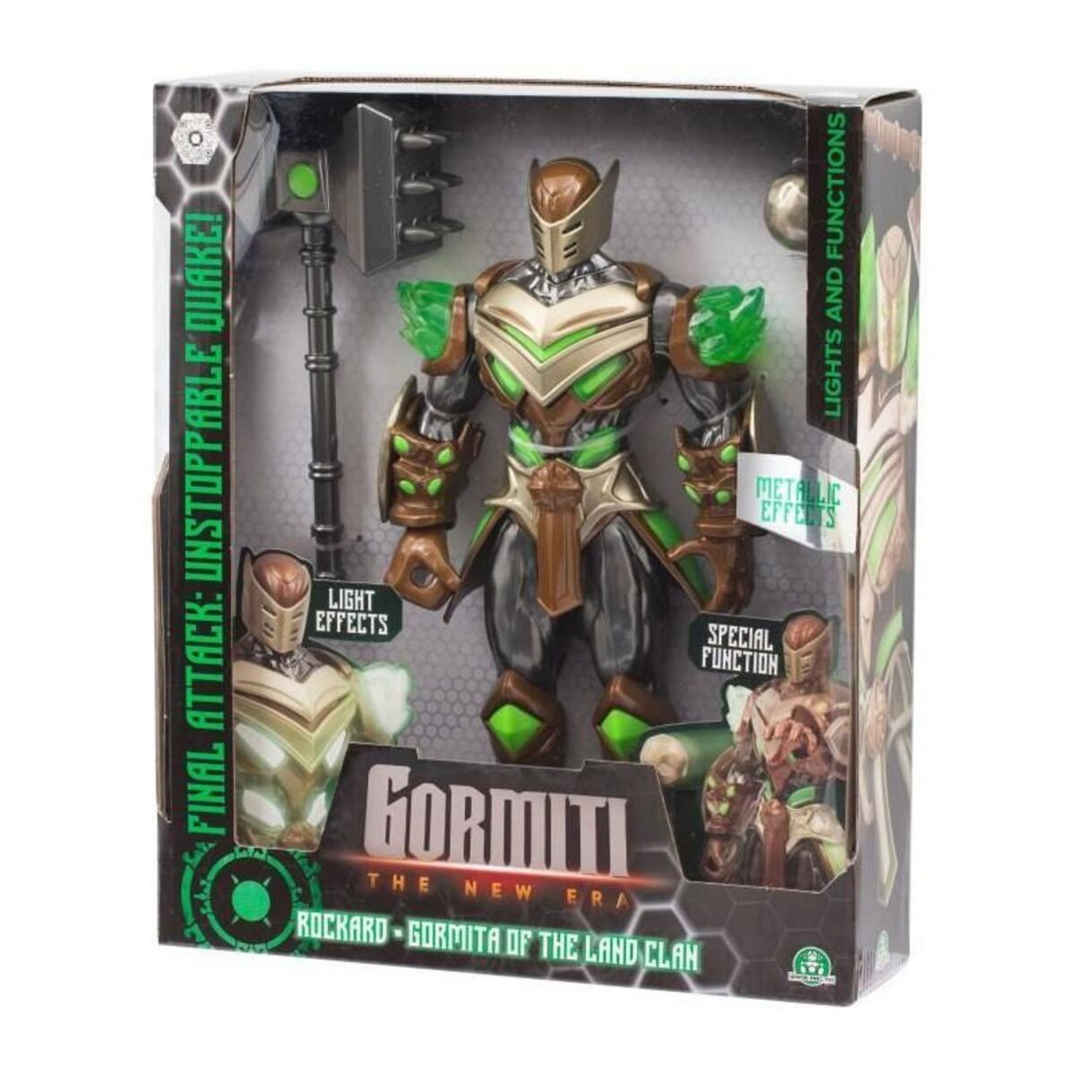 GENERIQUE Figurine articulée - GORMITI - Gormiti avec attaque lumineuse Terre - Rockard - 27 cm - a partir de 4 ans - GRV074