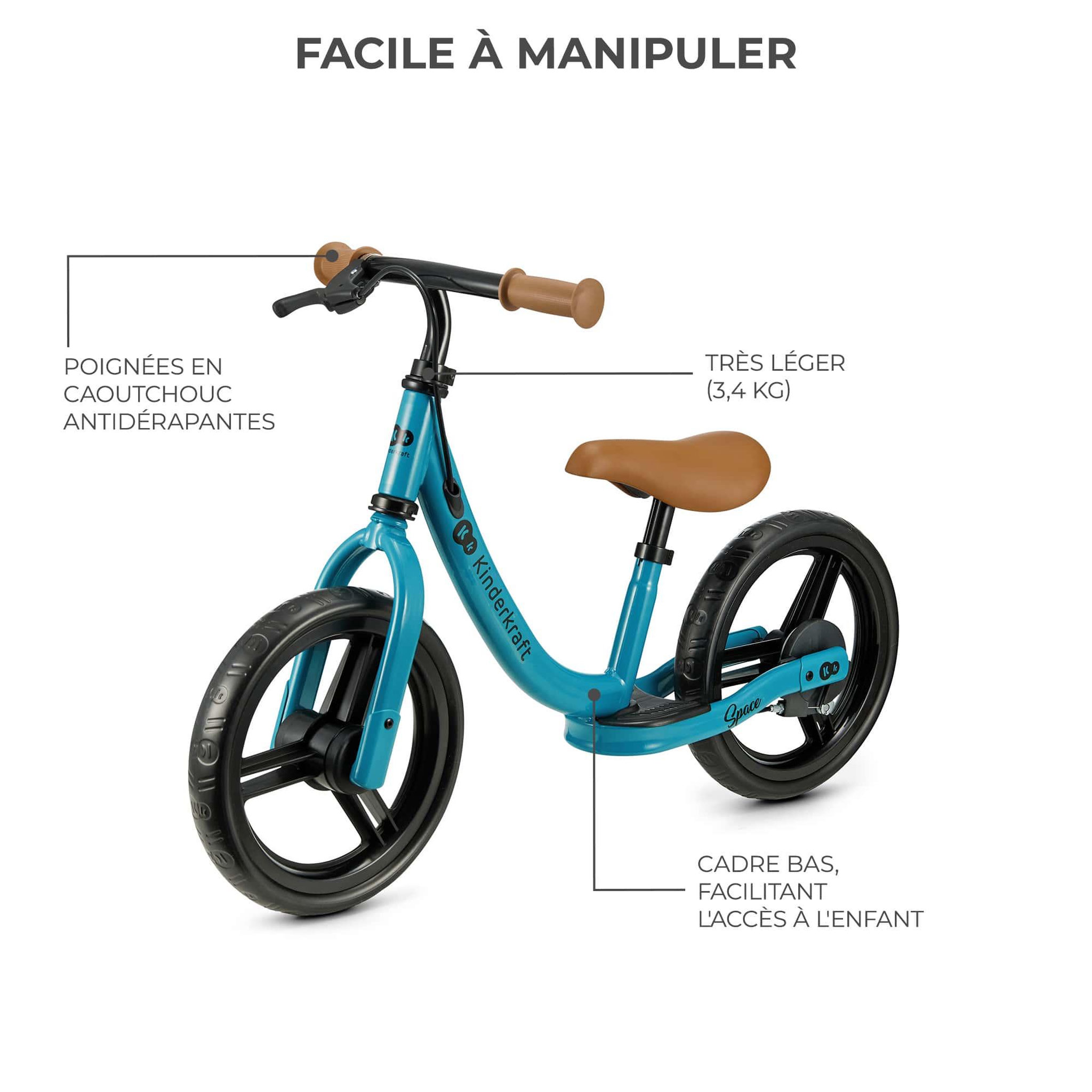 Voir la diapositive 3 : KINDERKRAFT Draisienne enfant avec frein a tambour modele espace