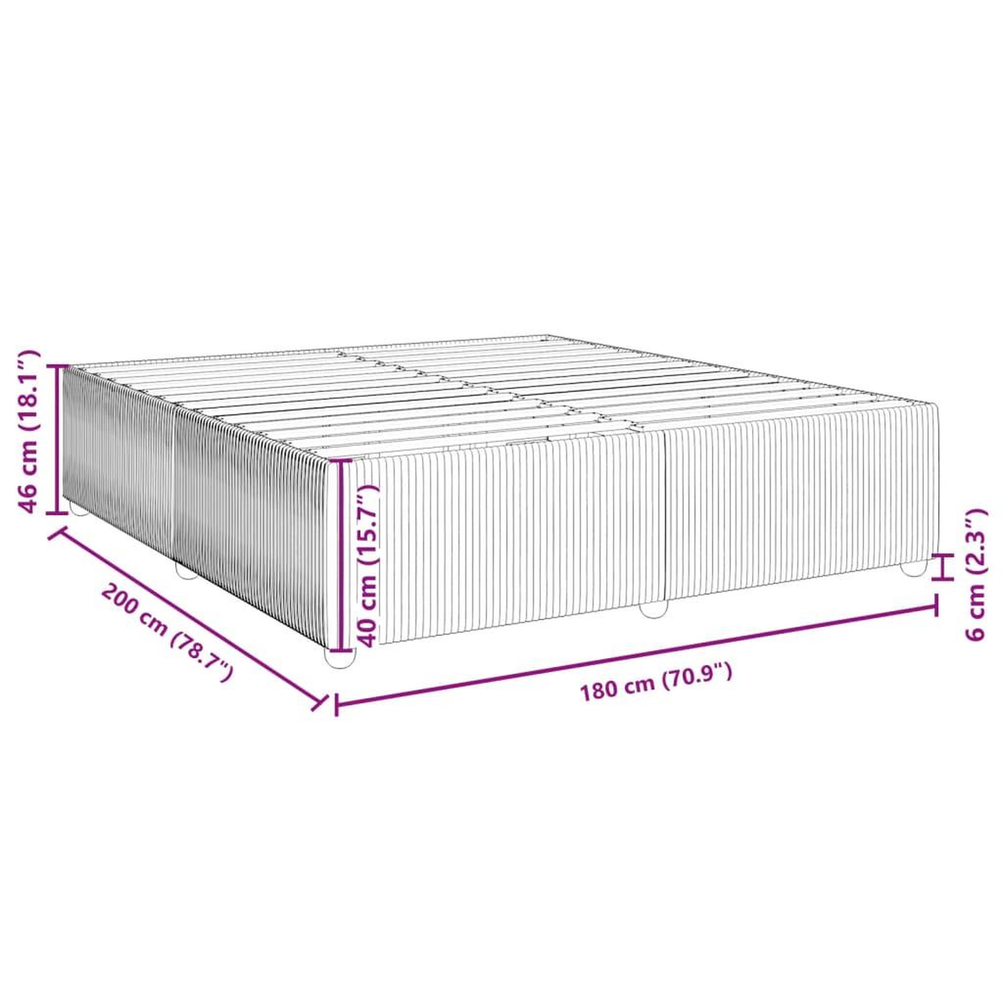Voir la diapositive 6 : VIDAXL Cadre de lit sans matelas noir 180x200 cm velours