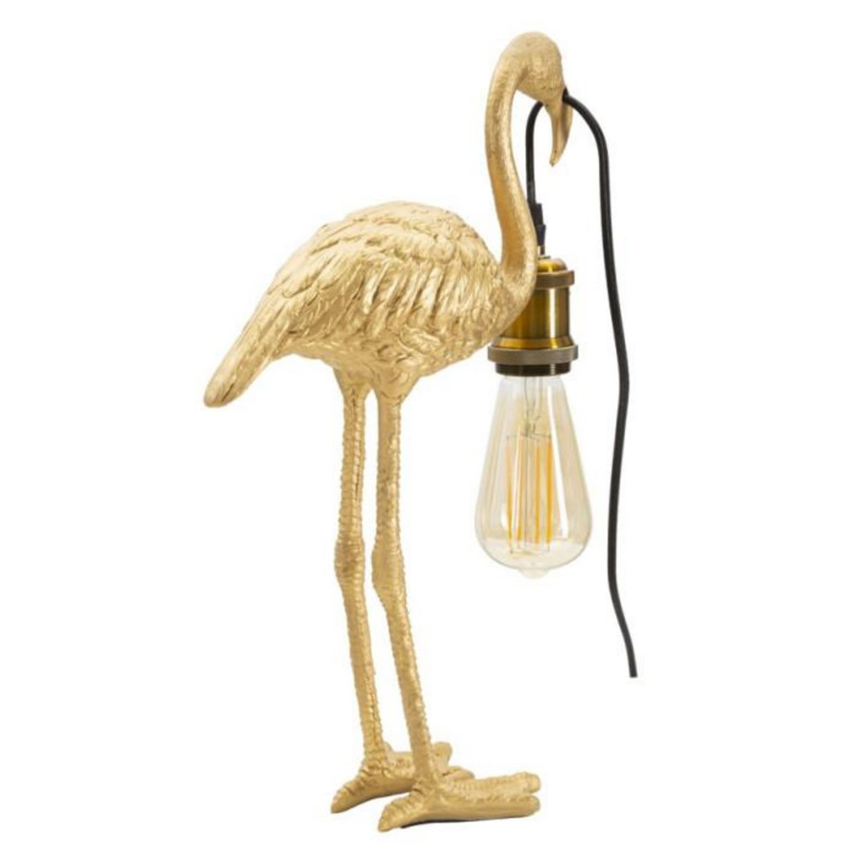 Paris Prix Lampe à Poser en Résine  Flamant Rose  39cm Or