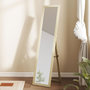 Voir la diapositive 4 : HOMCOM Miroir pleine longueur sur pied mural 154cm effet bois naturel